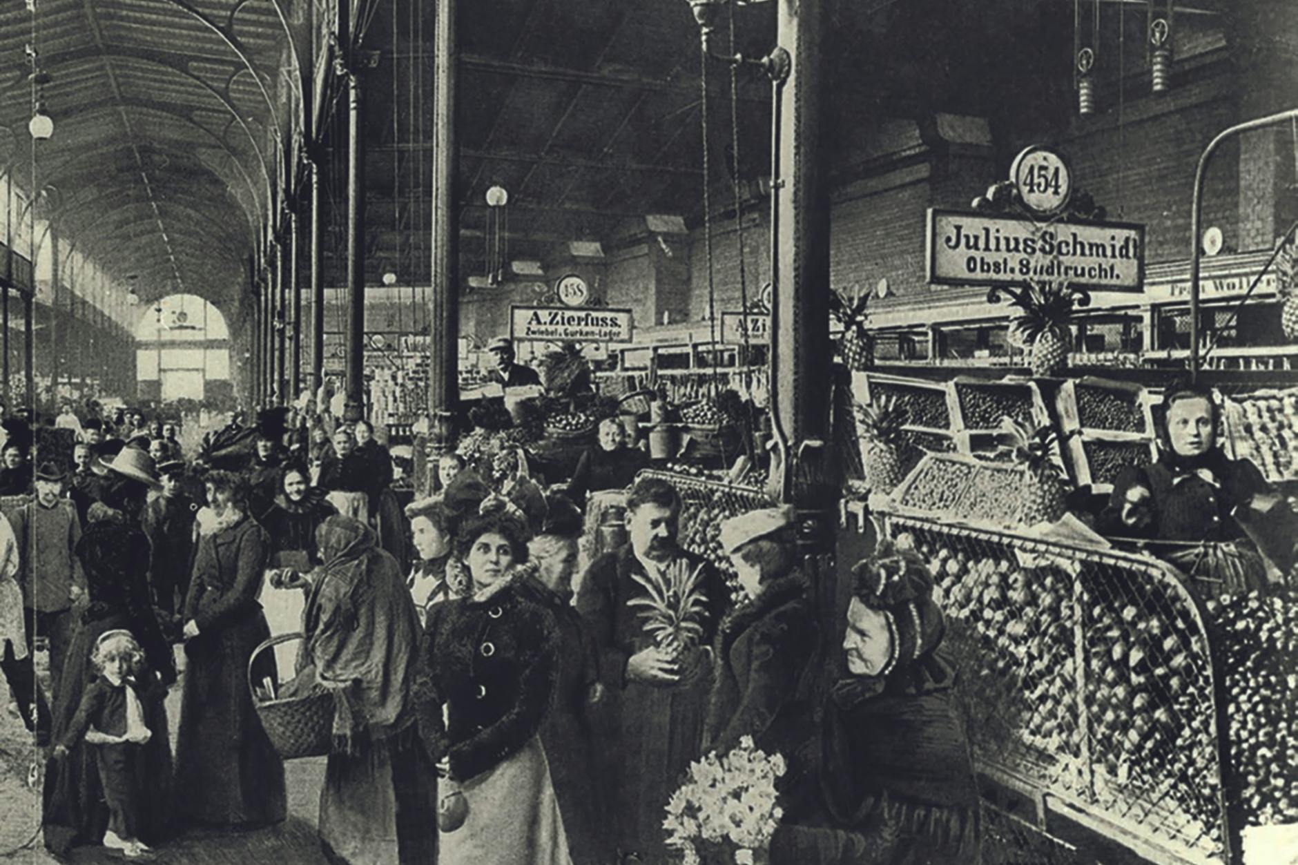 Die Markthalle II in der Friedrichstraße (Lindenhalle) öffnete 1886. Es gab auch Ananas.