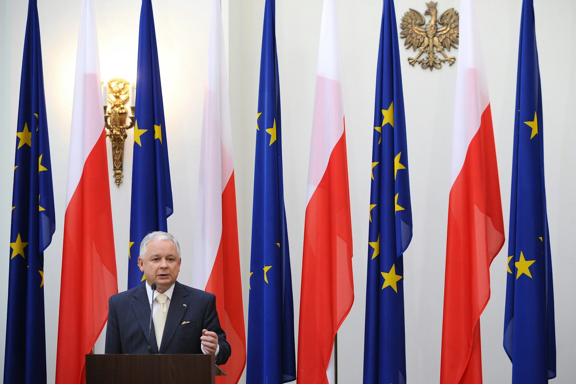 Die EU gehört reformiert, schreibt unser Autor. Eine Abschaffung des Vetorechts für Polen gehöre aber nicht dazu. Im Bild zu sehen: der damalige polnische Präsident Lech Kaczyński.&nbsp;