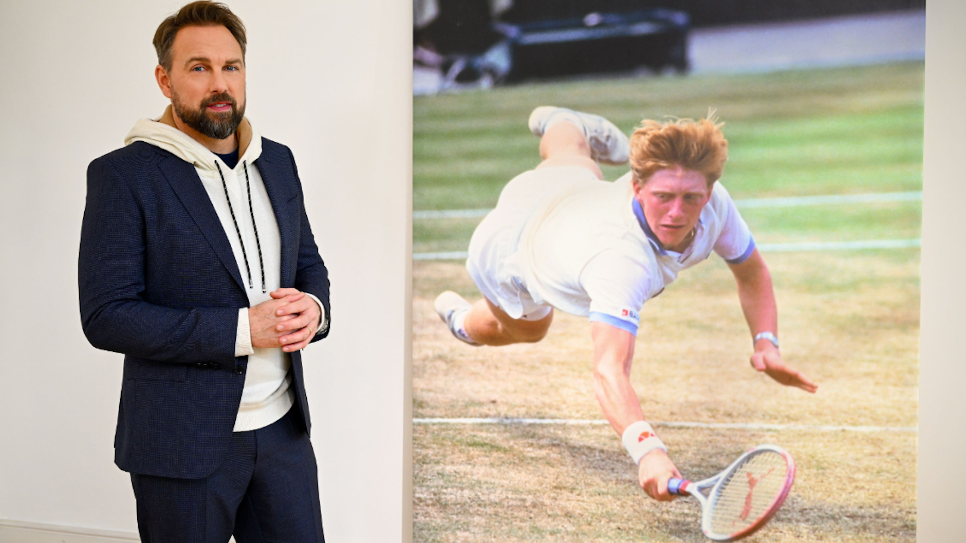 Moderator Steven Gätjen stellt Boris Becker im großen Sat.1-Interview die wichtigen Fragen.