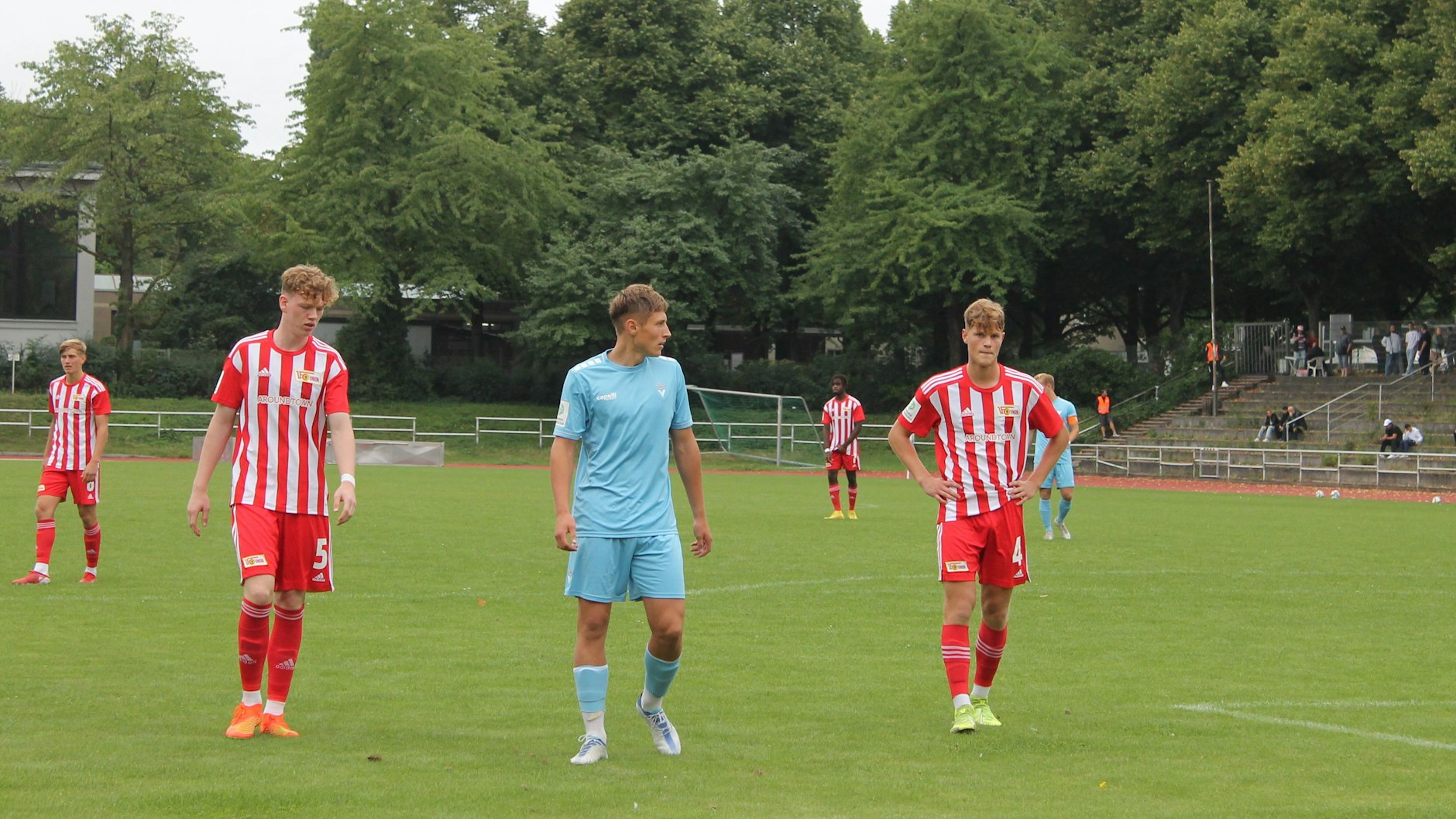 Unions Talente um Aljoscha Kemlein, Mathis Bruns und Tom Ackermann (v.l.) haben es schwer, in die Profimannschaft zu kommen.