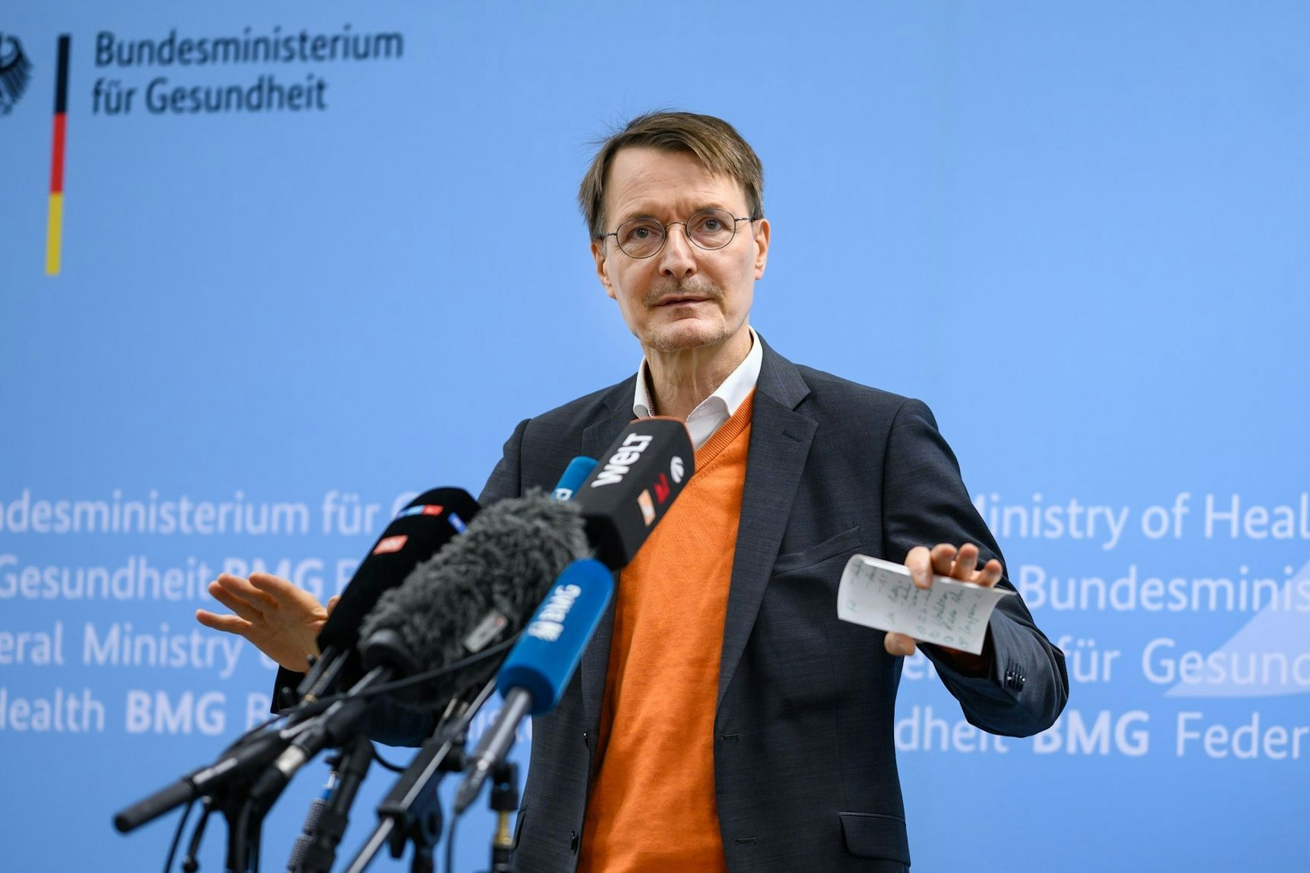 Bundesgesundheitsminister Karl Lauterbach (SPD) bei einem&nbsp;Pressetermin in Berlin.