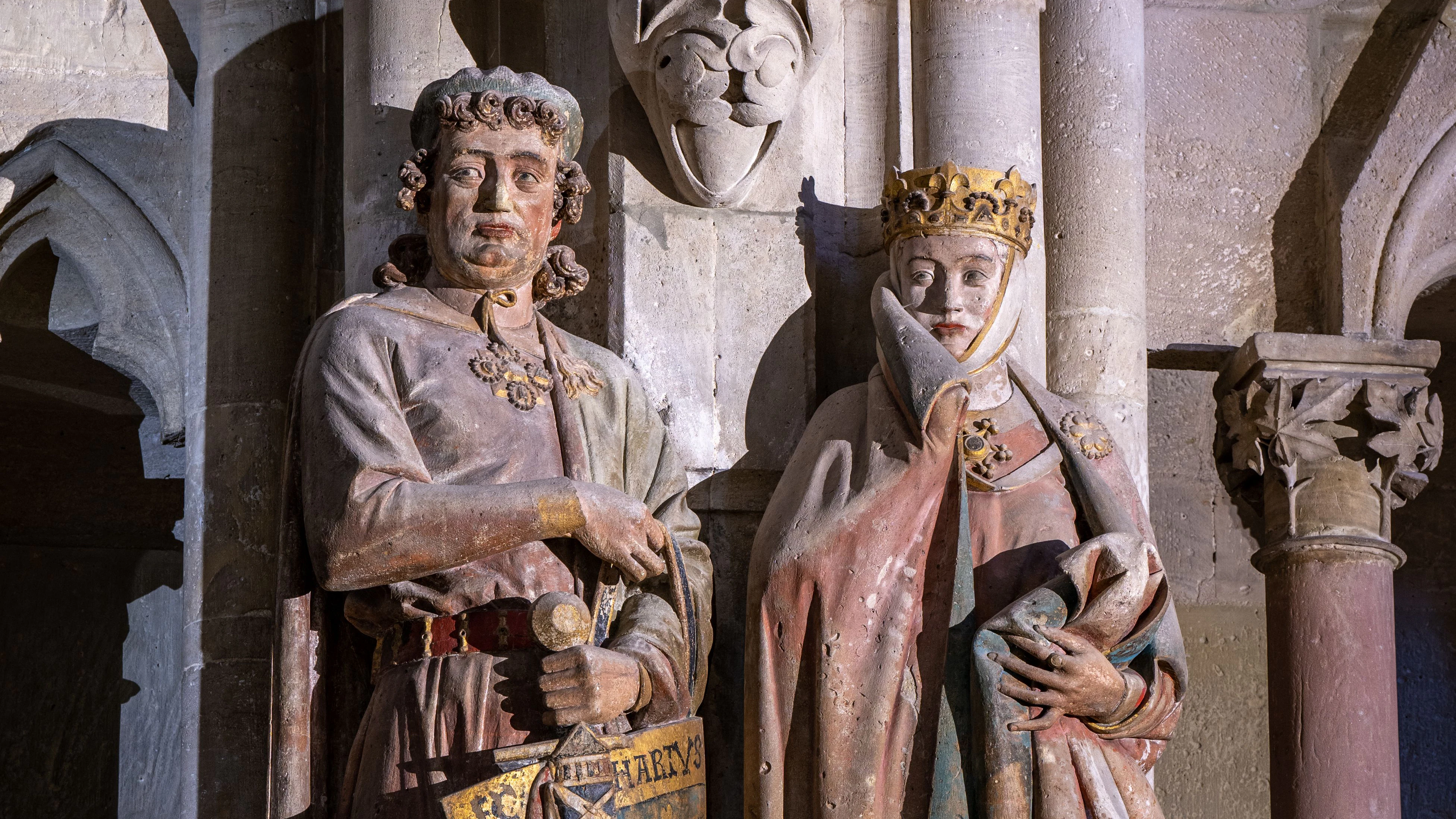 Die Stifterfiguren Uta und Ekkehard im Westchor des Doms in Naumburg.&nbsp;