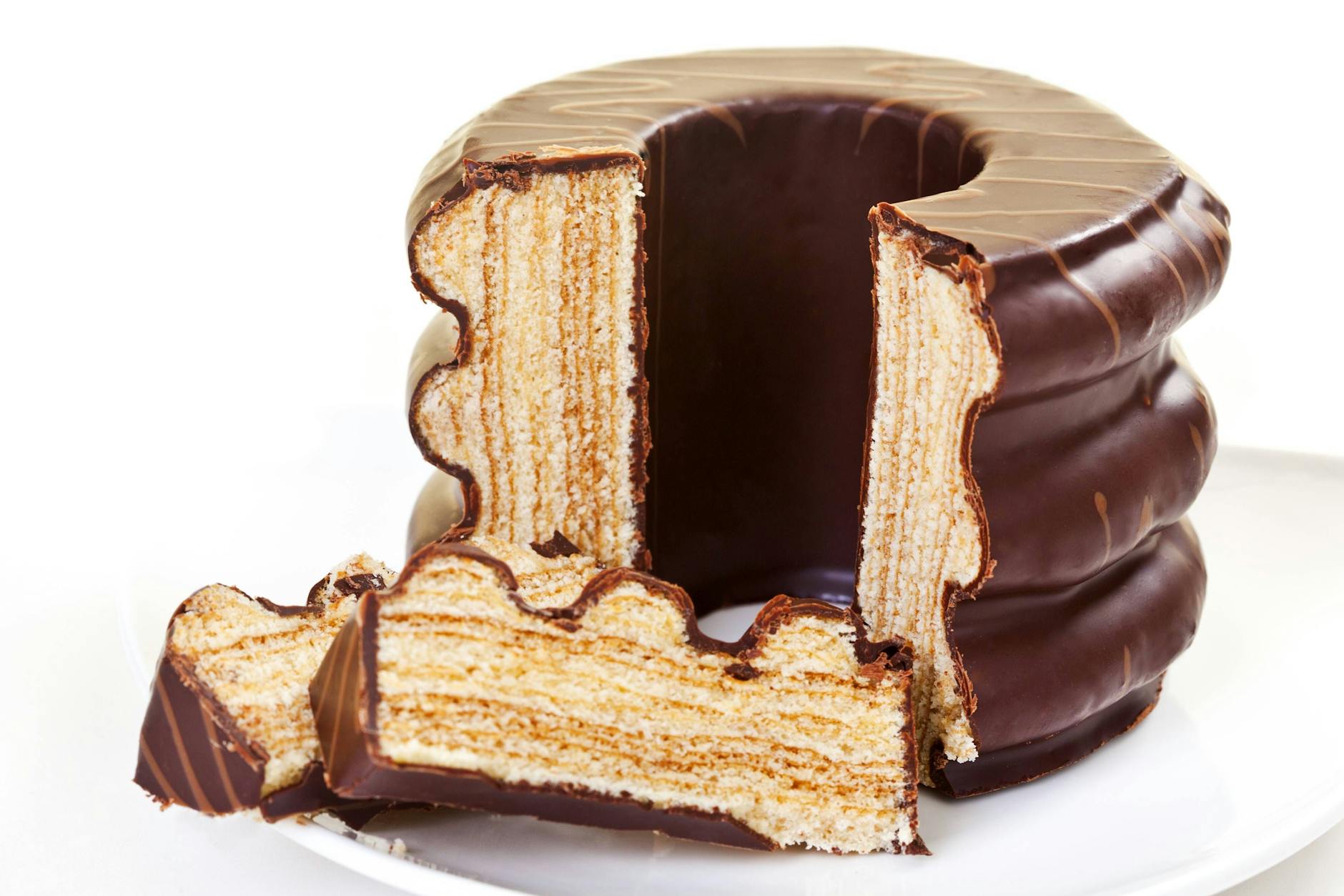 Sicherlich kein Diätgebäck: Der klassische Baumkuchen, hier mit Schokoladenüberzug, hat es bis in die Herzen und Mägen der Japanerinnen und Japaner geschafft. 