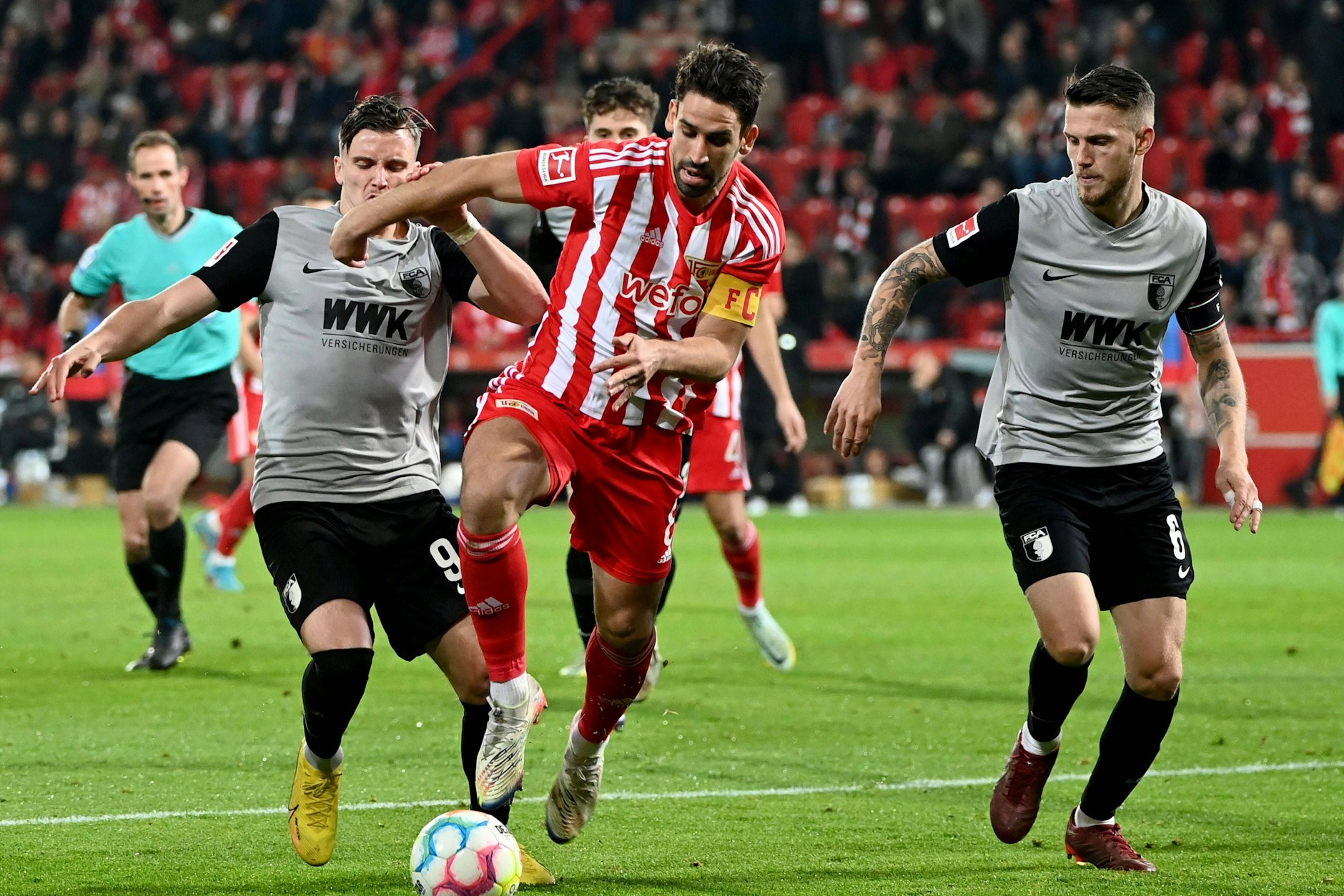 Union um Rani Khedira (v.) misst sich im Trainingslager zwei Mal hintereinander mit dem FC Augsburg.