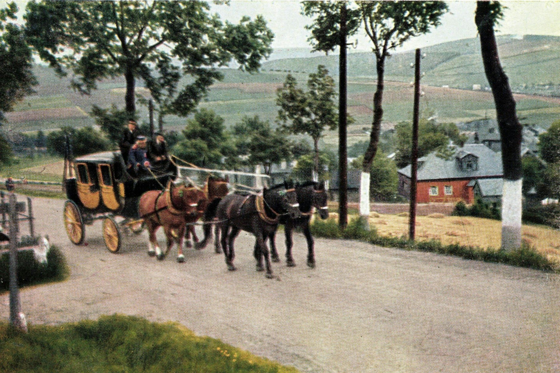 Postkutsche um 1935. Mit dem Bahn-Upgrade geht's schneller und schicker.