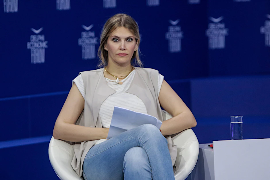 Eben noch auf der Bühne, jetzt in Untersuchungshaft: Eva Kaili.&nbsp;