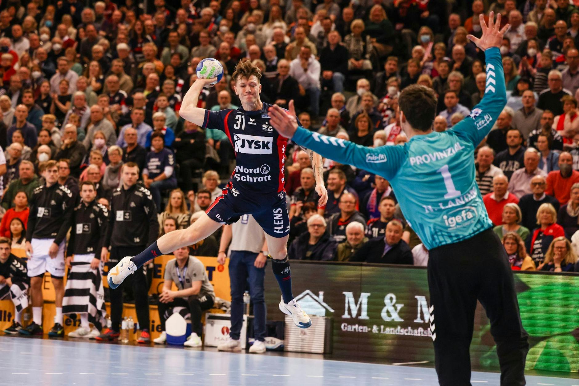 Emil Jakobsen erzielte acht Treffer für die SG Flensburg-Handewitt.