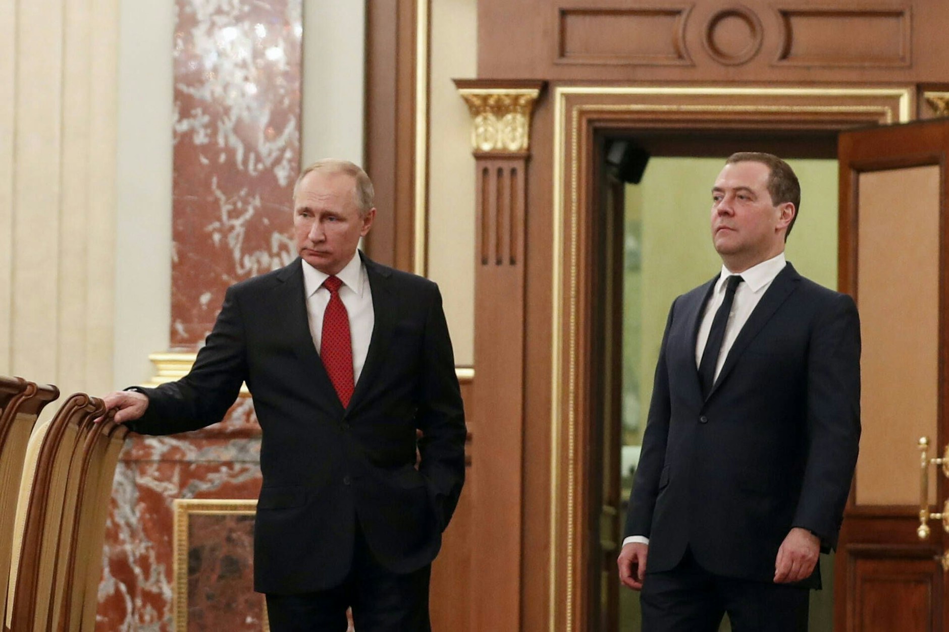 Kremlchef Wladimir Putin und Dmitri Medwedew, stellvertretender Vorsitzender des Sicherheitsrates der Russischen Föderation.