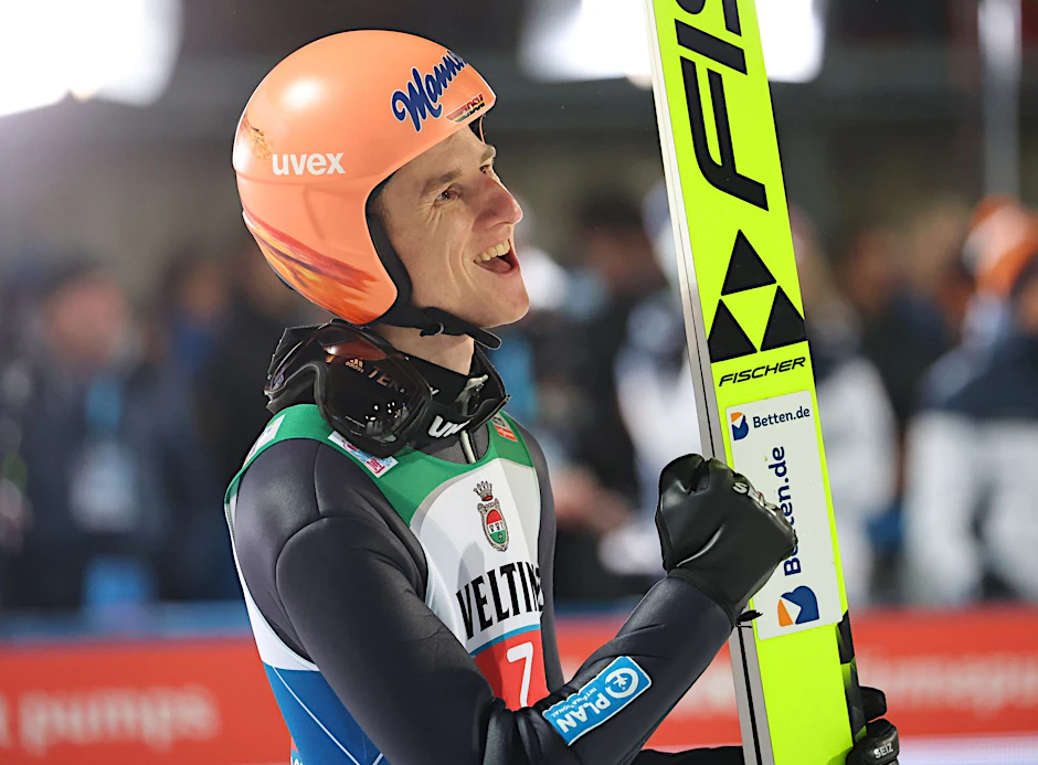 Will das Neujahrsspringen gewinnen: Karl Geiger.  