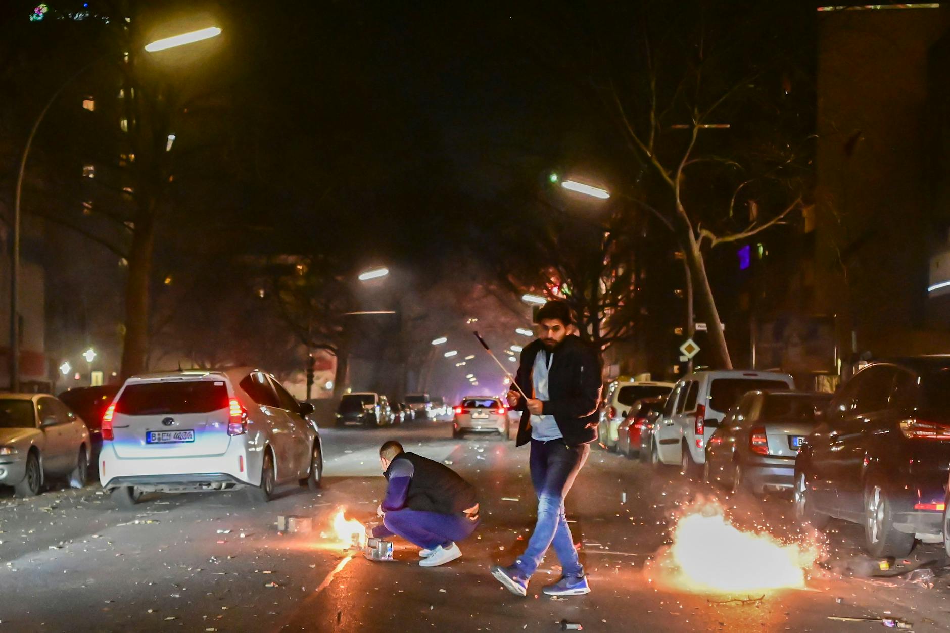 Knallerei an der Sonnenallee Ecke Reuterstraße