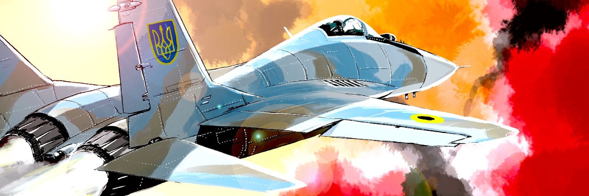 Der „Geist von Kiew“, für einen Manga-Comic gezeichnet von Juko Matsuda.