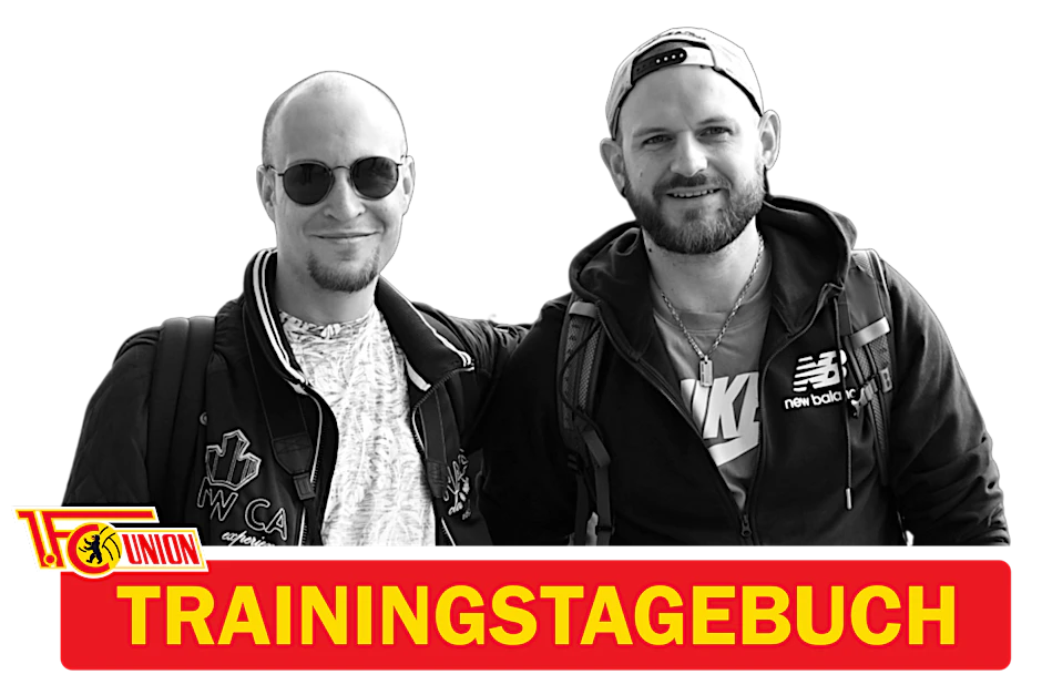 Stefan Bröhl (l.) und Nils Malzahn sind im Trainingslager des 1. FC Union Berlin in Spanien vor Ort und berichten von ihren Erlebnissen.