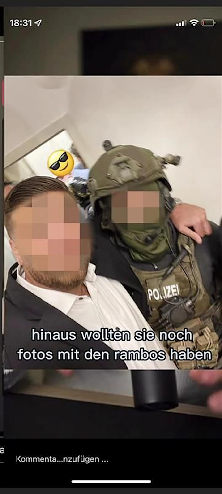 Das Foto sorgt bei der Polizei für Ärger.