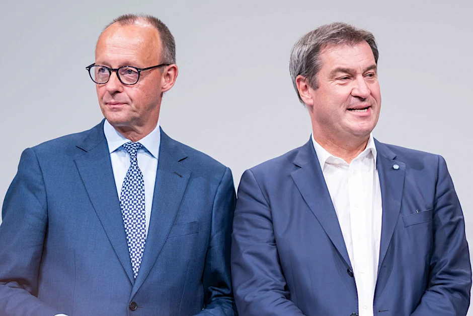 Die Union-Parteichefs Friedrich Merz (CDU) und Markus Söder (CSU)&nbsp;