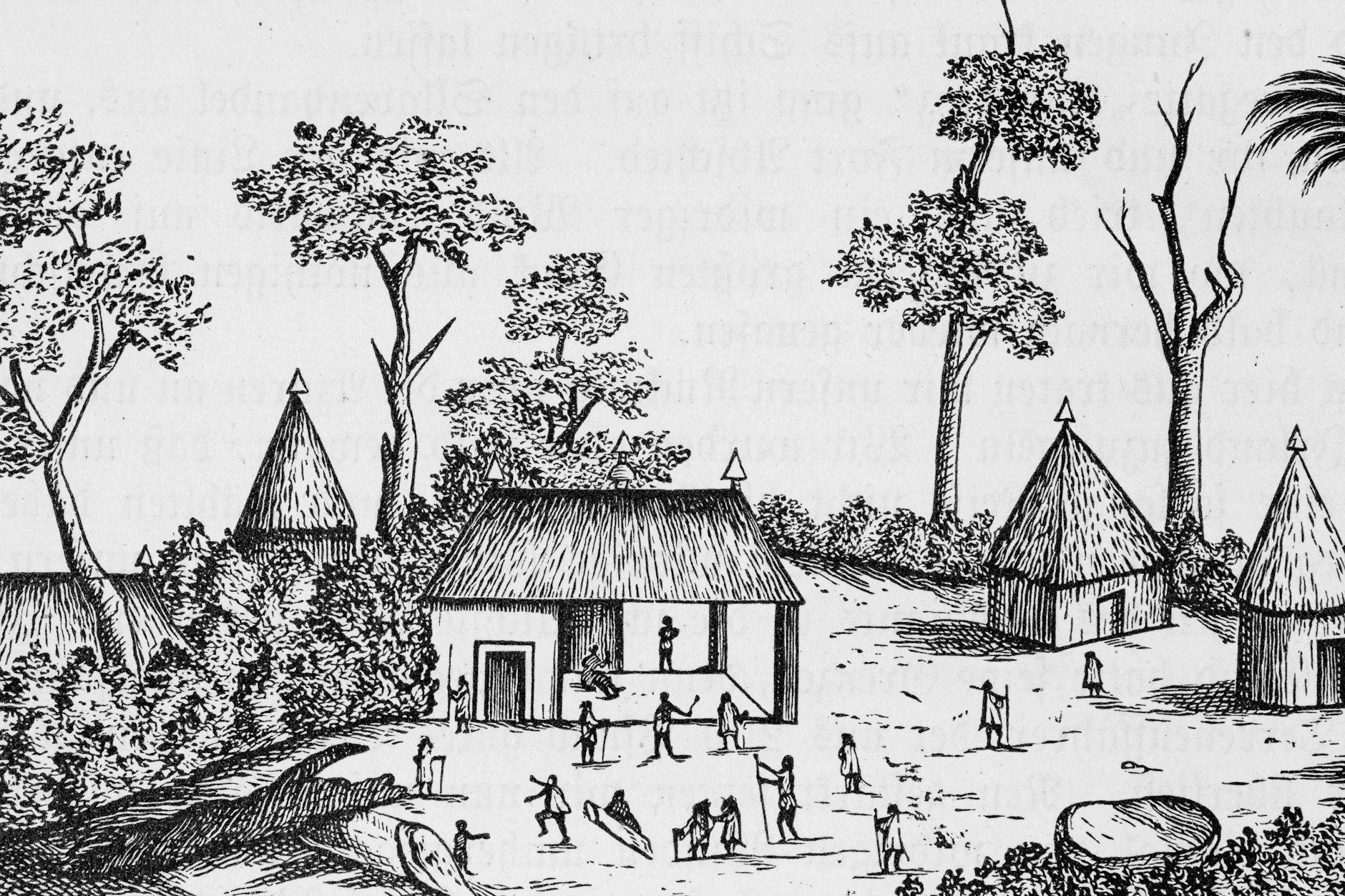 Dorf Groß Friedrichsburg in der Kolonialzeit.