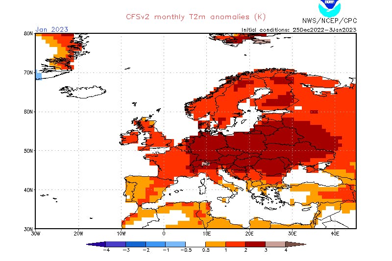 Heftig! Der Januar 2023 soll in Deutschland 3 Grad wärmer als das neue Klimamittel der Jahre 1991 bis 2020 ausfallen. Das selbst war ja schon ein sehr warmer Zeitraum gewesen und da sollen wir nochmal um 3 Grad darüber landen. Fazit: Der Januar 2023 könnte in Deutschland rekordwarm ausfallen!