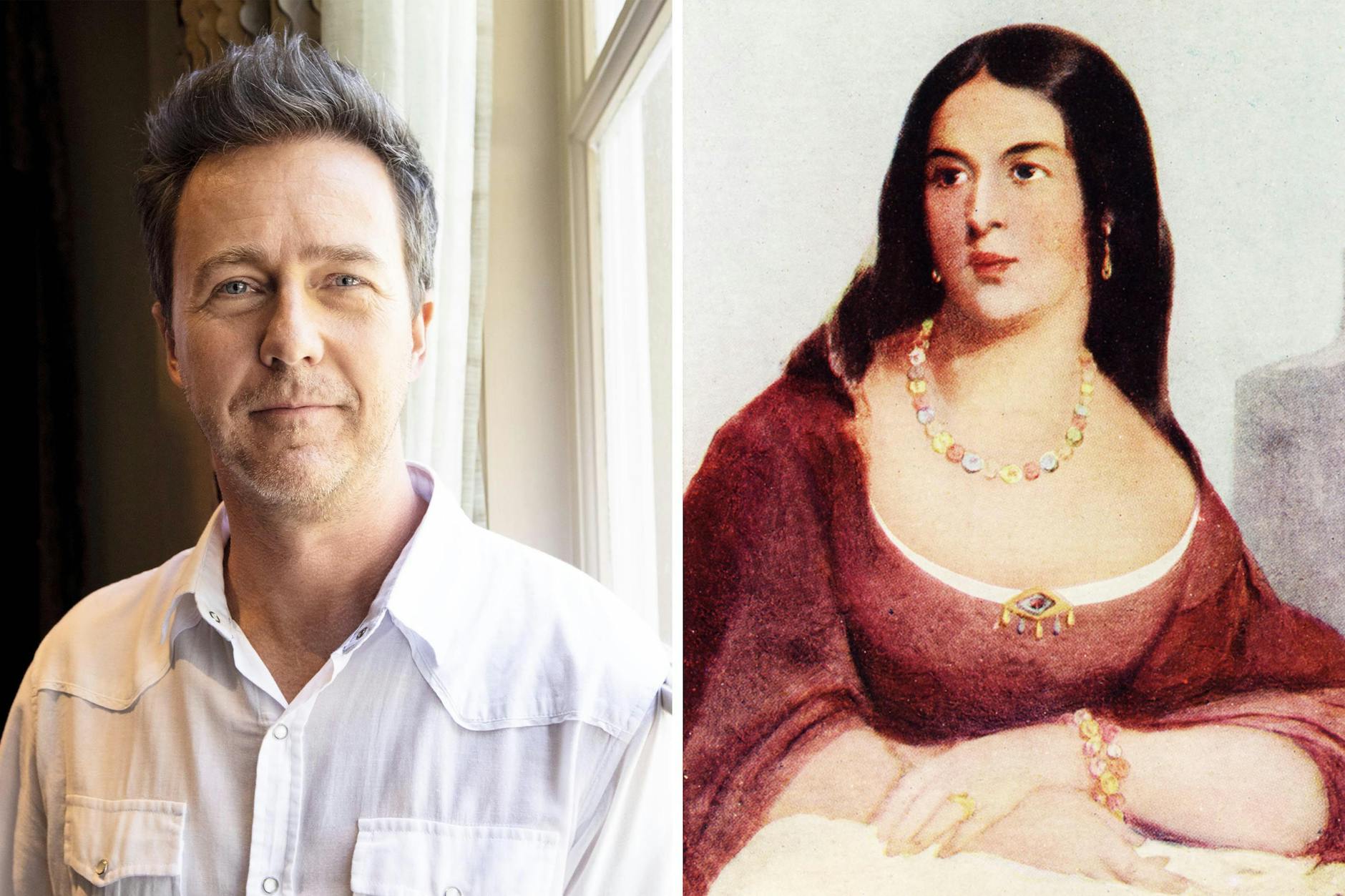 Edward Norton, links und Pocahontas.