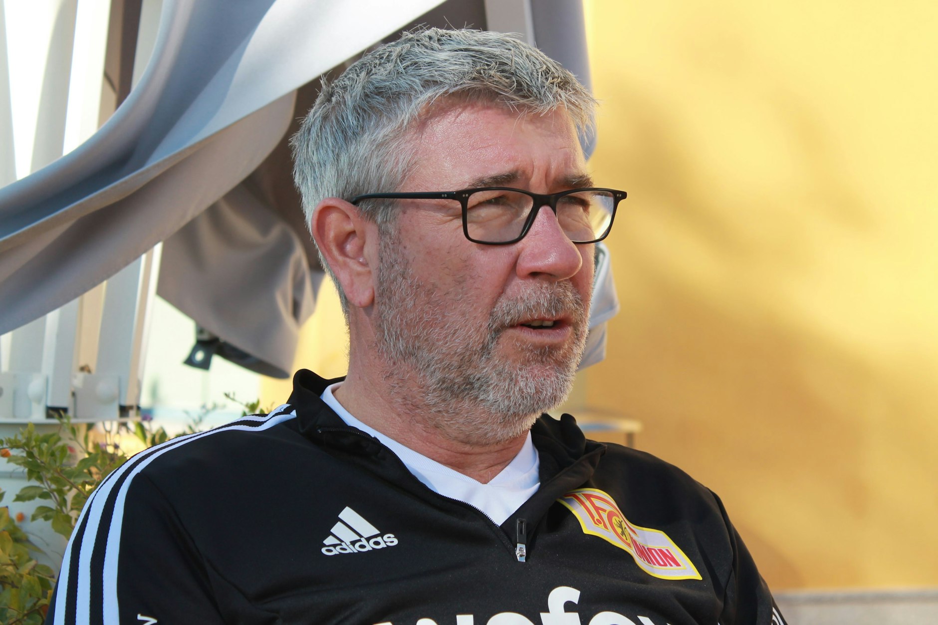 Urs Fischer beim Mediengespräch nach der letzten Trainingseinheit am Dienstagvormittag.