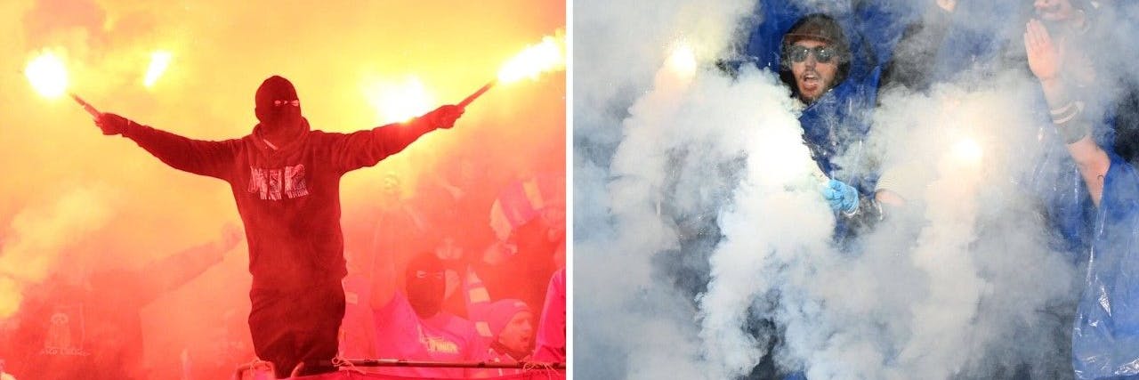 Der 1. FC Union und Hertha BSC kassieren regelmäßig hohe Strafen für das Abbrennen von Pyrotechnik. 