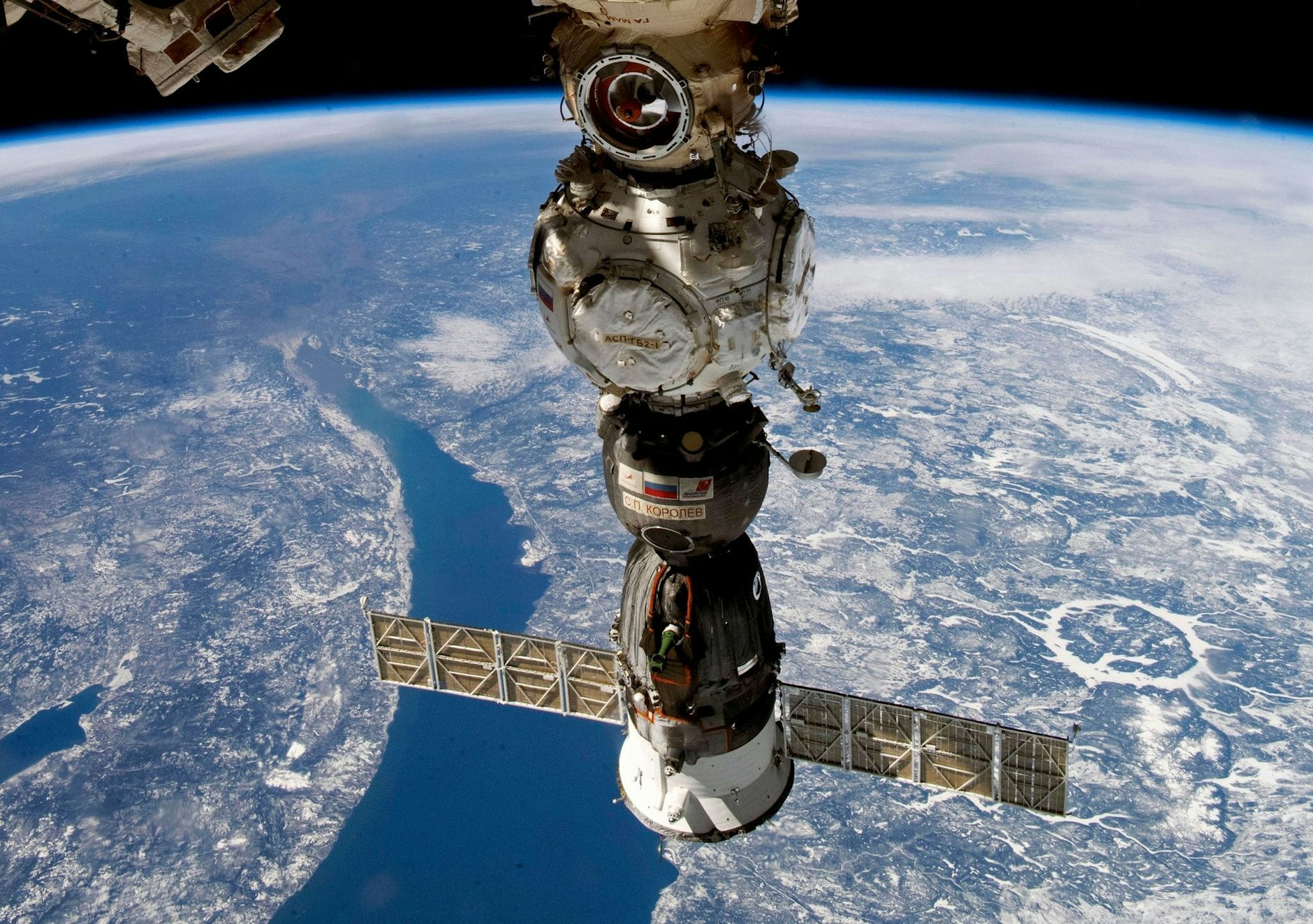 ARCHIV - Eine Sojus-Kapsel der Internationalen Raumstation (ISS). Space Corporation/AP/dpa