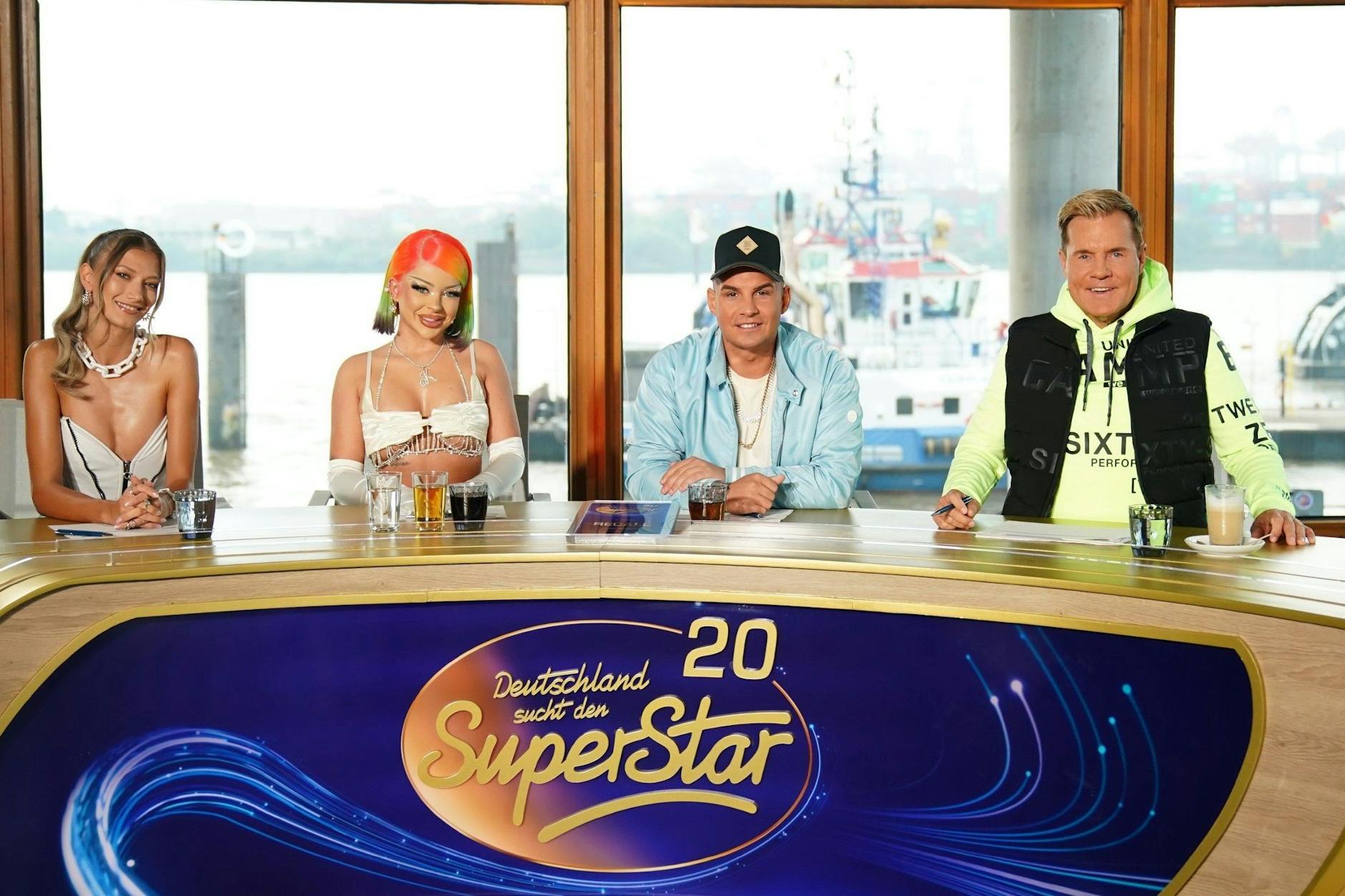 Die neue Jury von Deutschland sucht den Superstar: Rapperin Katja Krasavice, Pop-Sängerin Leony, Pop-Titan Dieter Bohlen und Ex-DSDS-Star Pietro Lombardi.