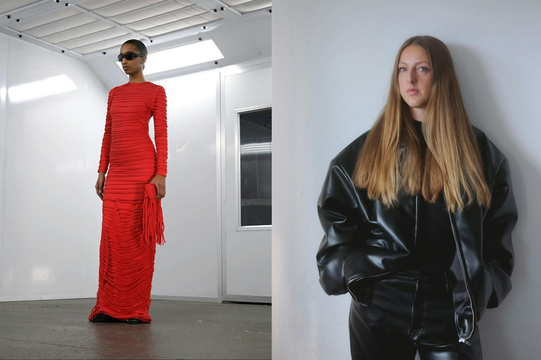 Sia Arnika (rechts) entwarf ein Kleid, das Kylie Jenner schon zum Ausgehen trug (links ist der Entwurf in Rot zu sehen).
