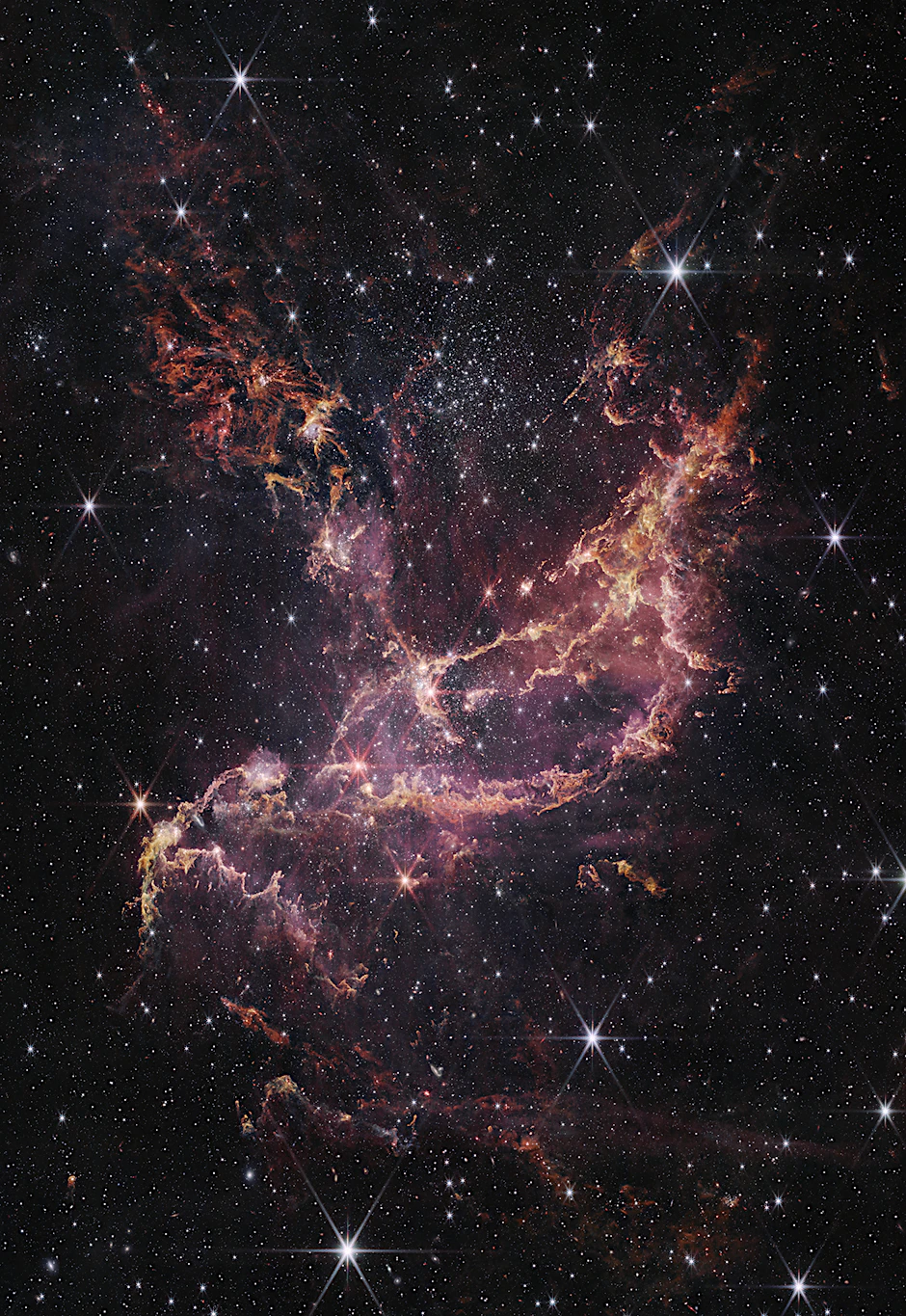 Der Sternhaufen NGC 346, aufgenommen vom neuen James-Webb-Teleskop der Nasa.