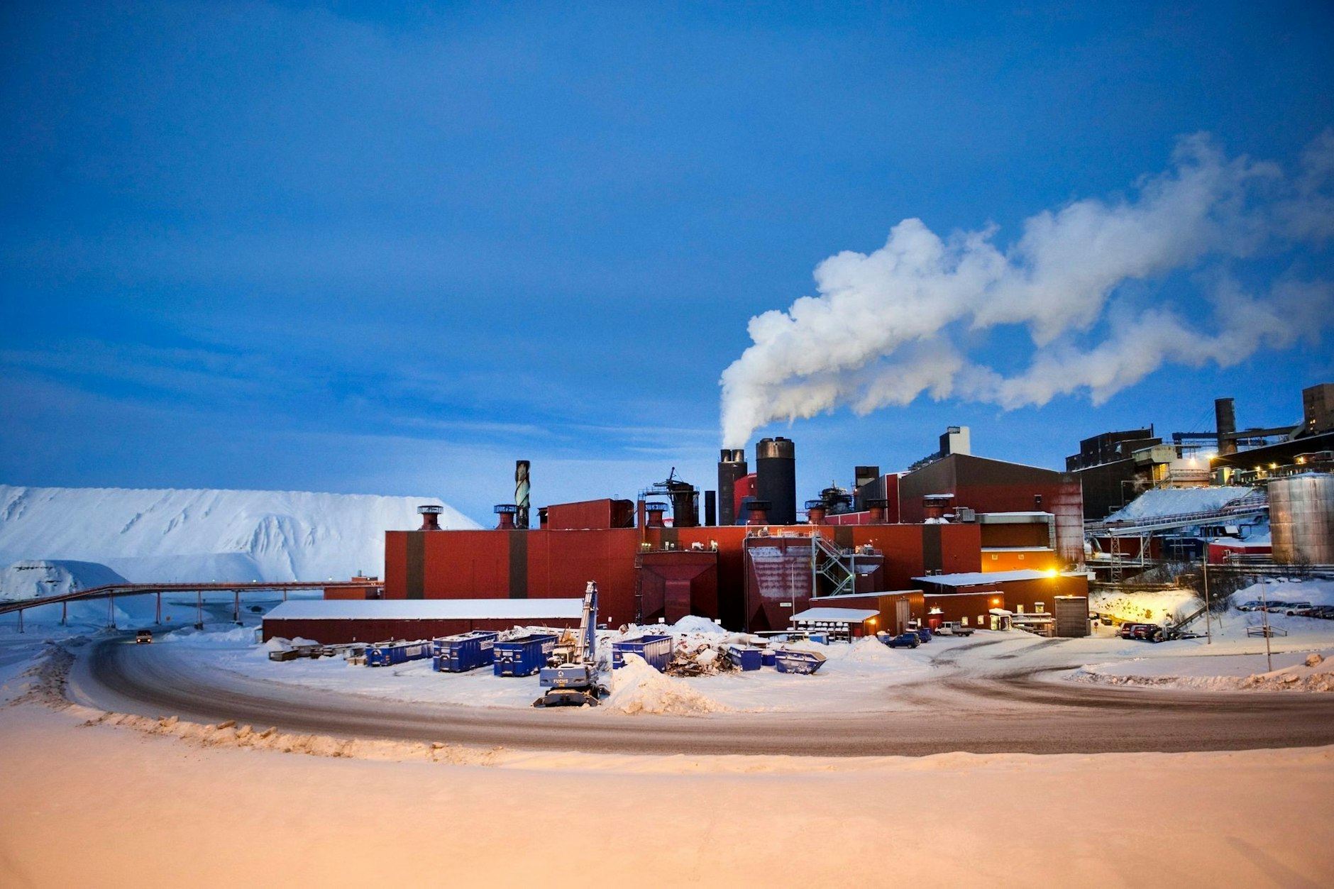 Ansicht des schwedischen Bergbauunternehmens LKAB im Industriegebiet in Kiruna. 