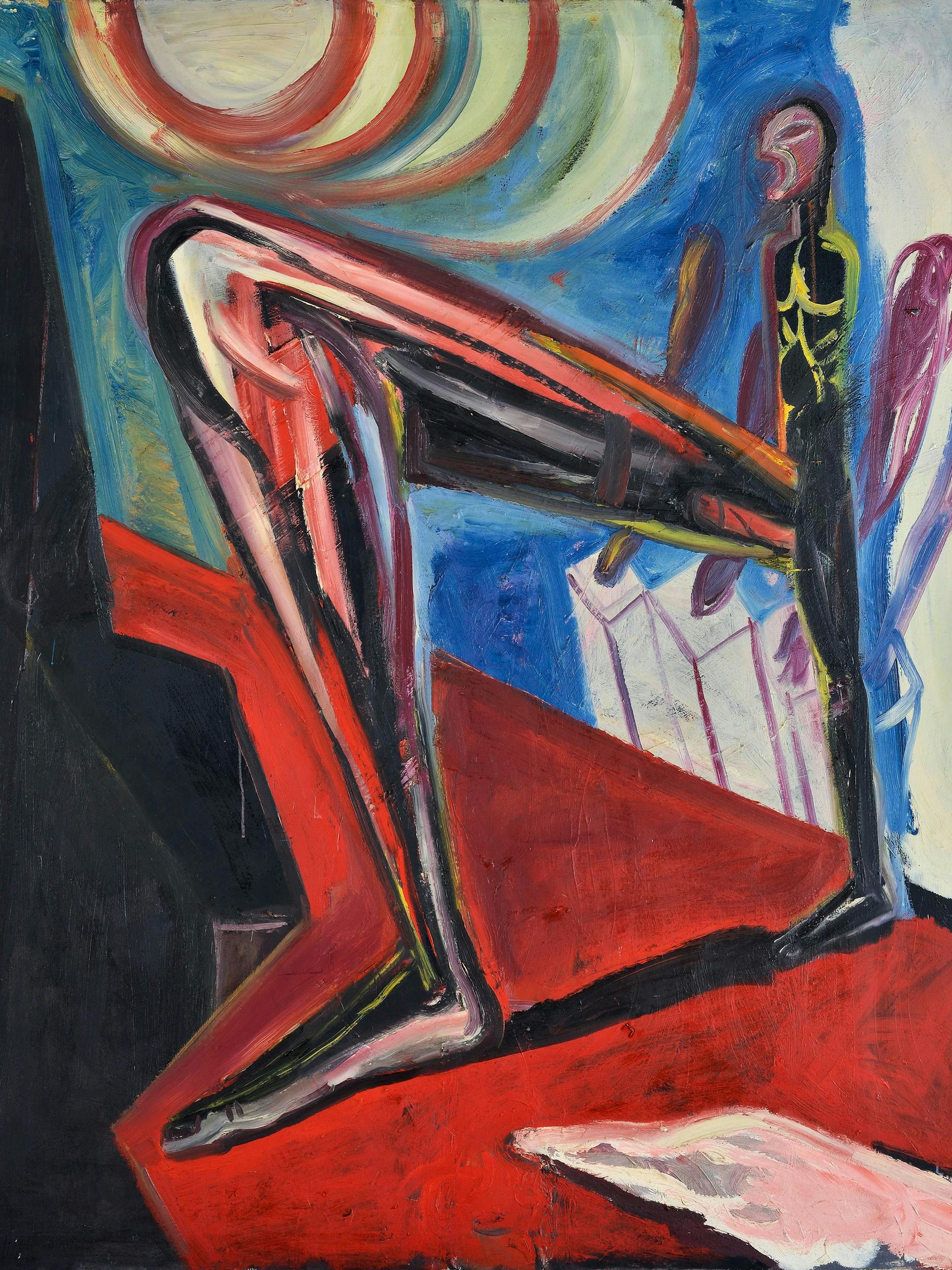 Klaus Killischs Vorwegnahme des Mauerfalls: „Der große Schritt“, 1988, Öl auf Leinwand