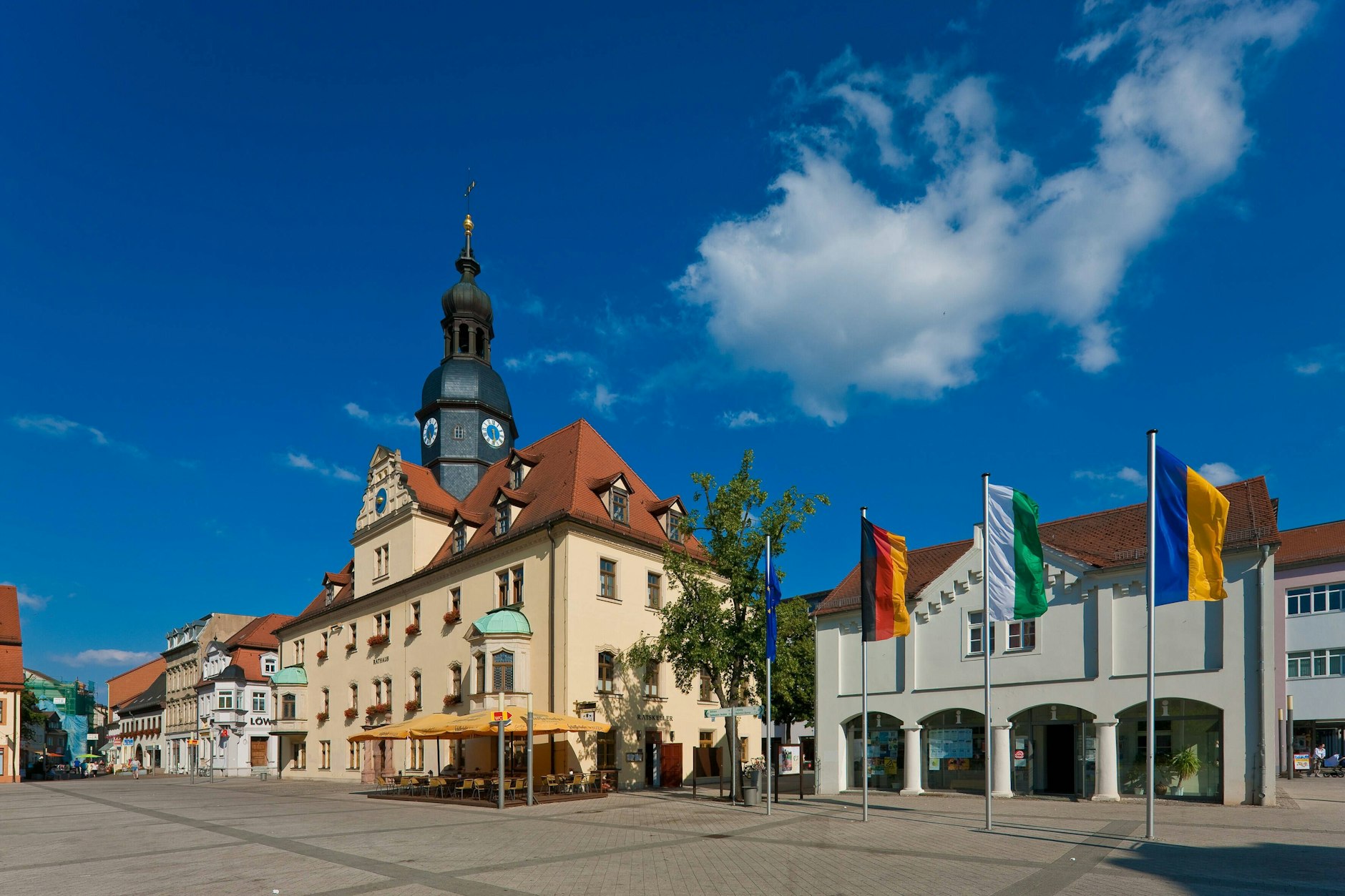 Das Rathaus in Borna. Die Kleinstadt hat knapp 20.000 Einwohner.