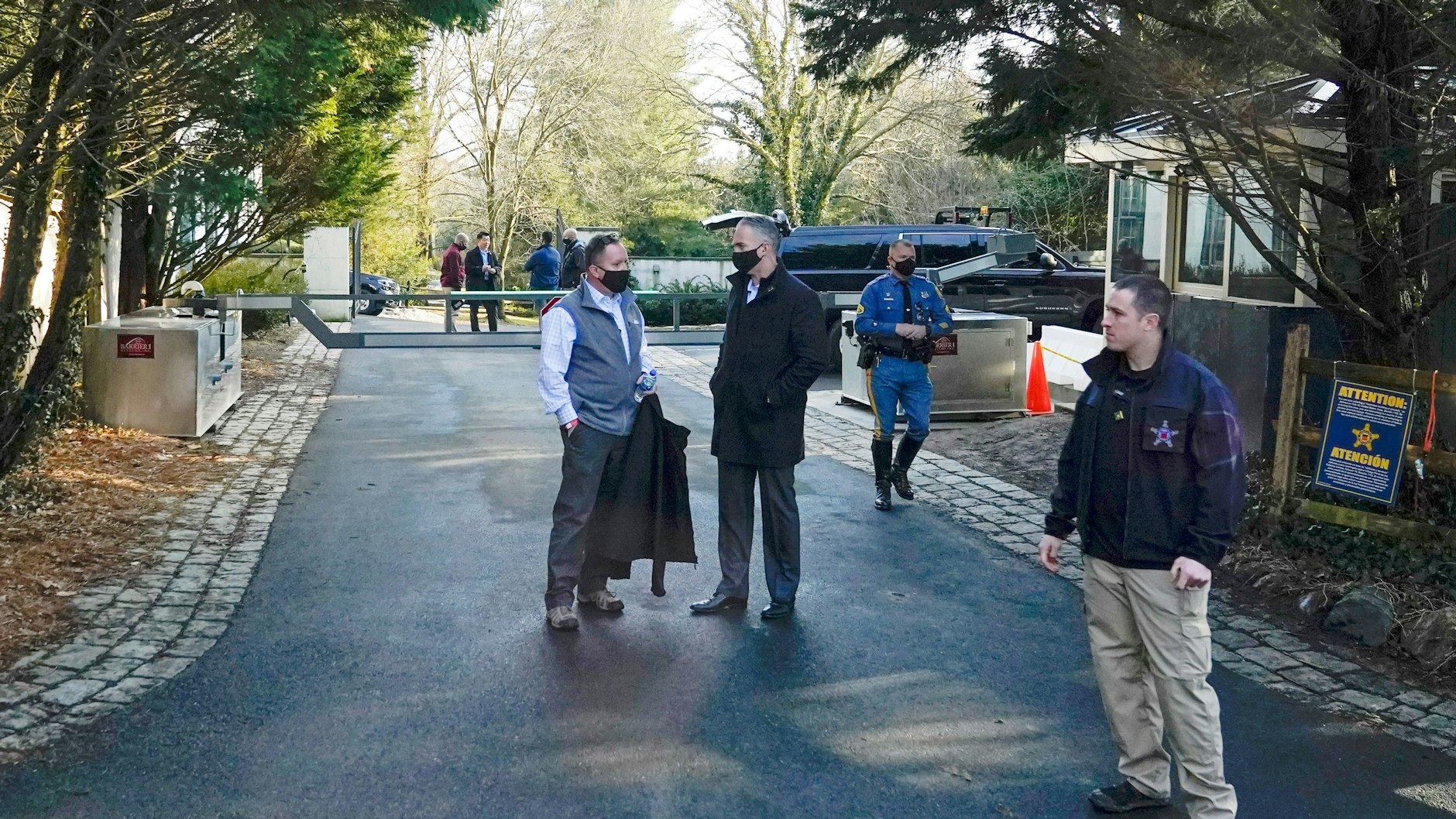 Sicherheitskräfte vor dem Haus von Joe Biden in Wilmington. 