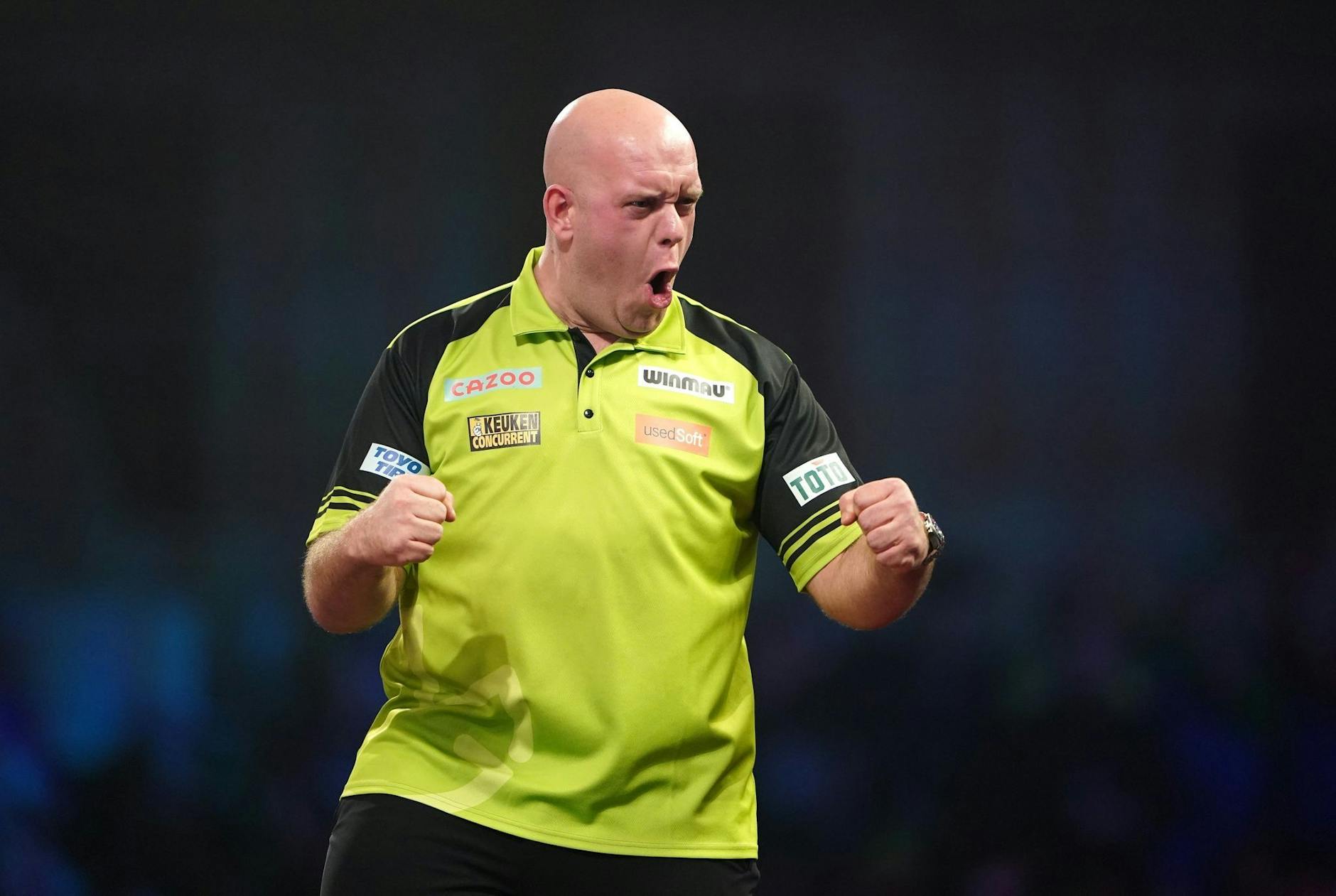 Michael van Gerwen reagiert.