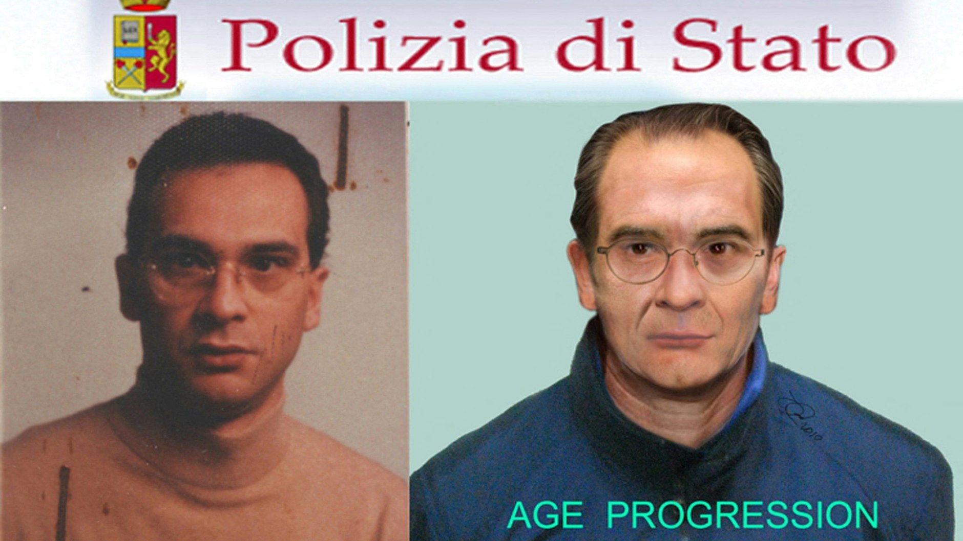 Die italienische Polizei veröffentlichte ein 30 Jahre altes Bild von Matteo Messina Denaro – und eines, dass die mutmaßliche Alterung zeigt.