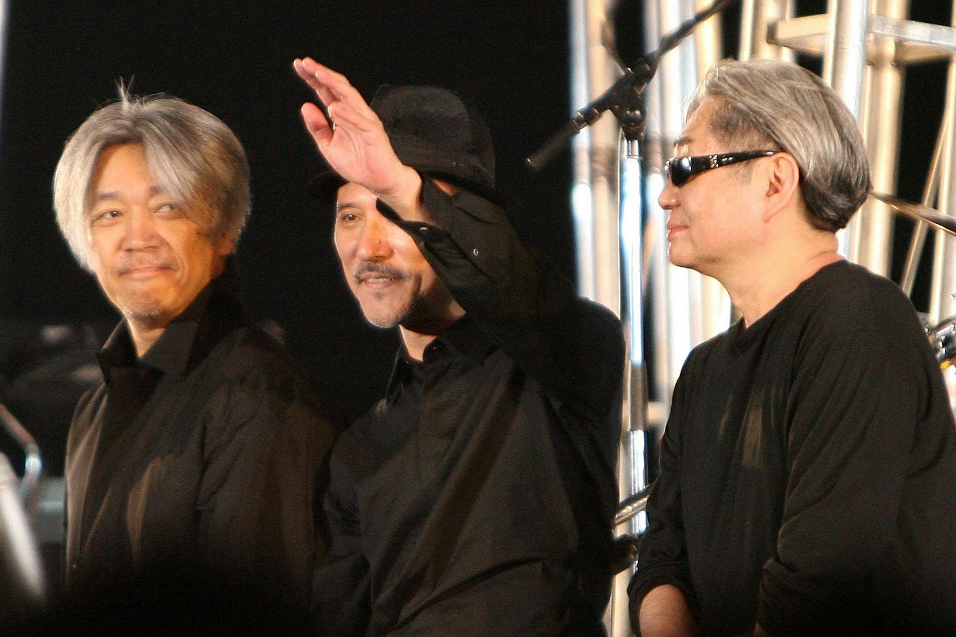 Yellow Magic Orchestra 2007 (v.l.n.r.): Ryūichi Sakamoto, Yukihiro Takahashi und Haruomi Hosono.