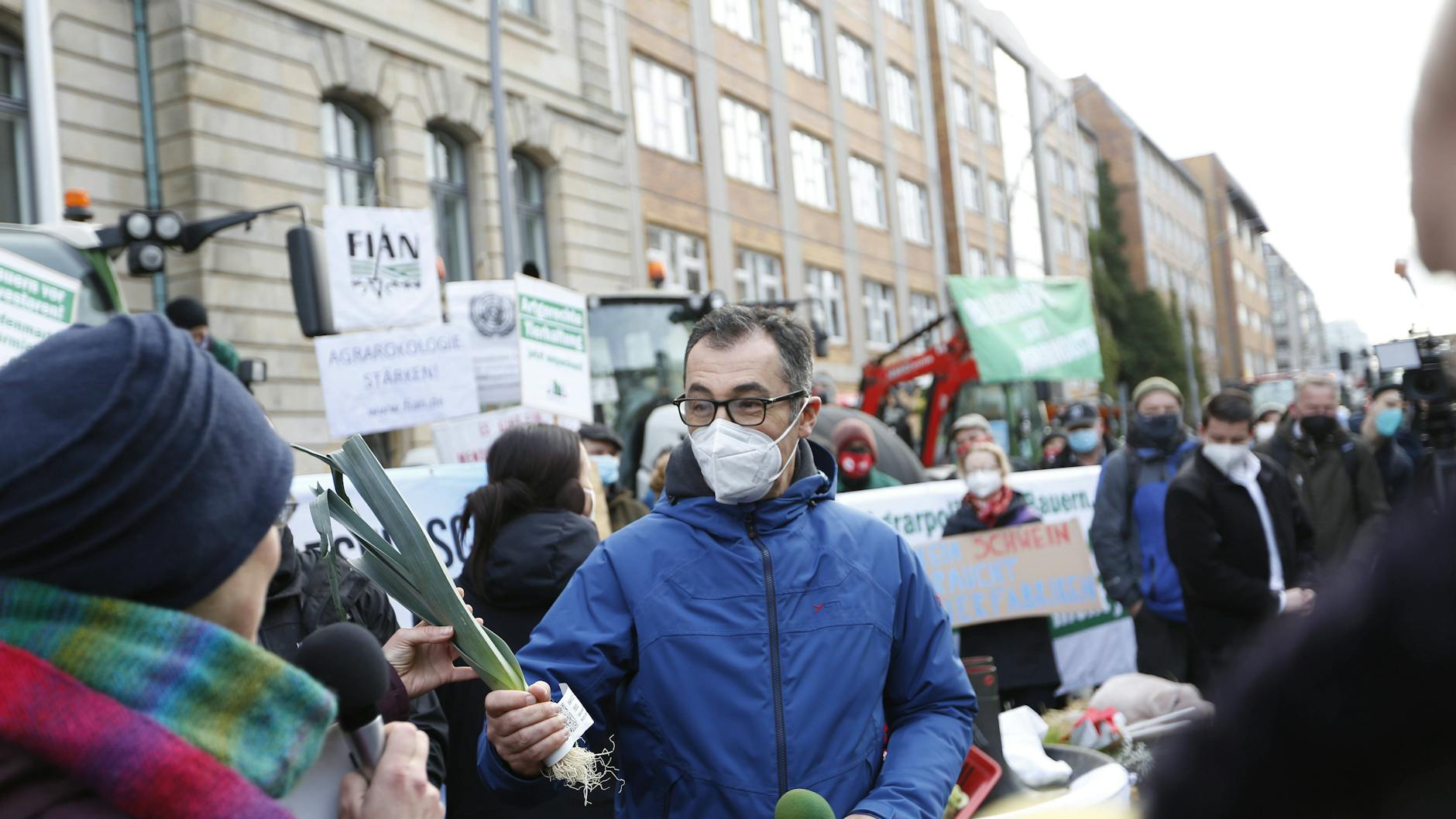Im vergangenen Jahr gab es kleinere Proteste am Sitz von Bundeslandwirtschaftsminister Cem Özdemir.
