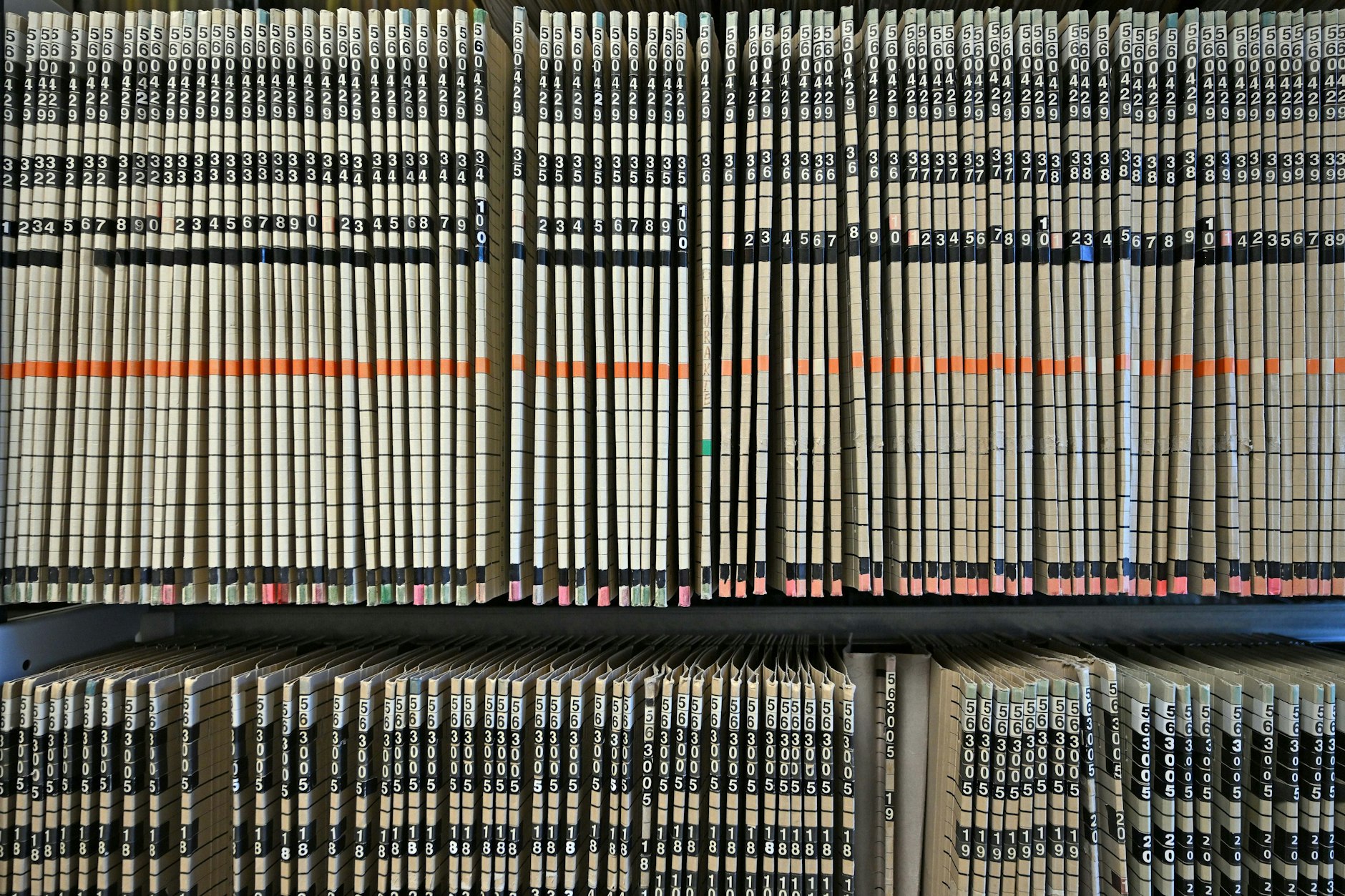 Einheitswertakten im Archiv des Finanzamtes in Erfurt. 