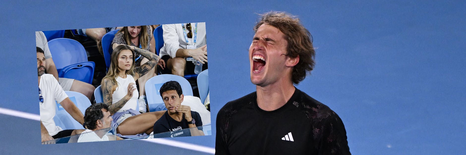 Alexander Zverev überstand die erste Runde bei den Australian Open auch dank der Unterstützung seiner Freundin Sophia Thomalla (l.).