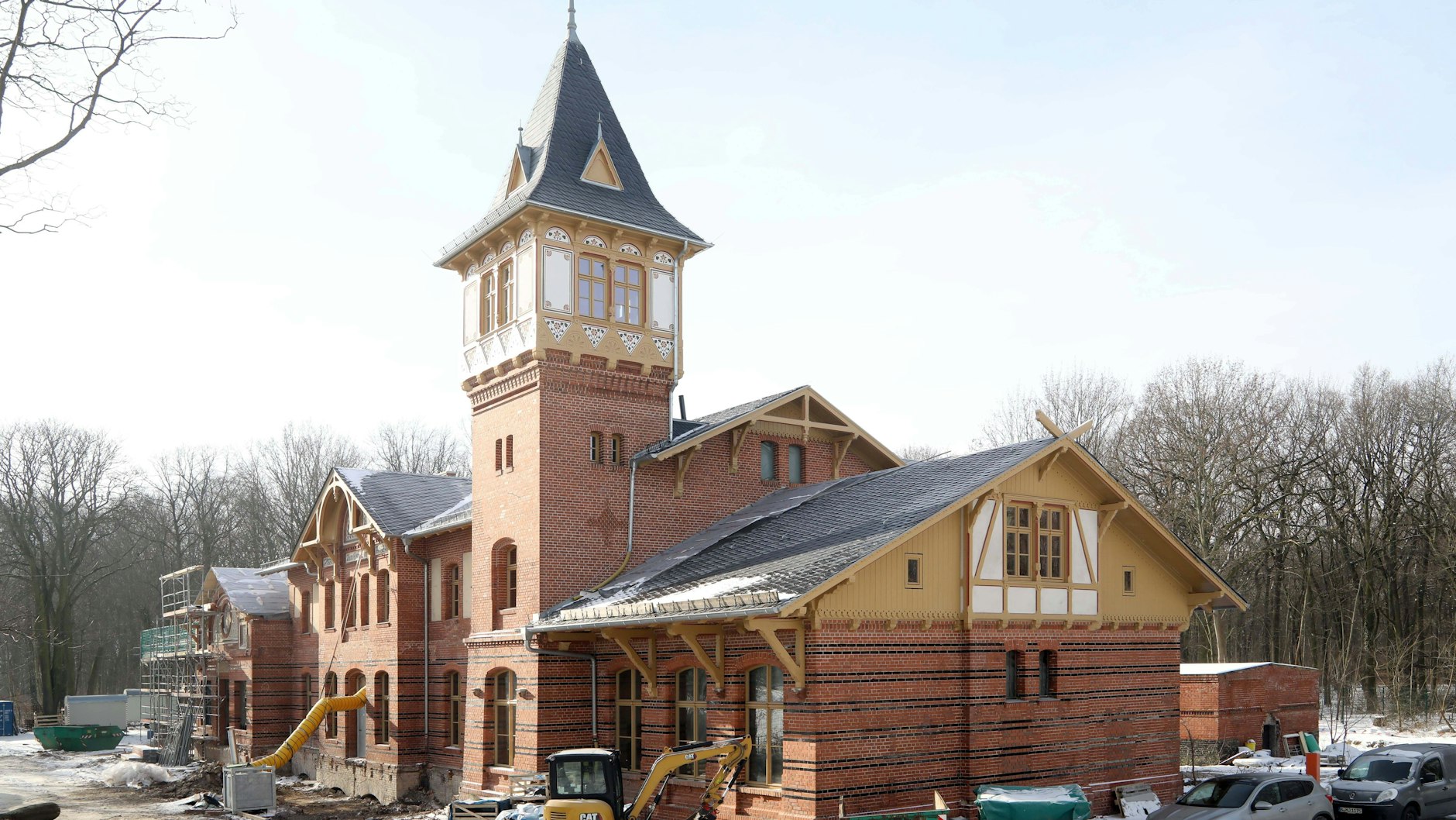 Das Eierhäuschen im Spreepark während der Sanierung im vergangenen Februar.&nbsp;