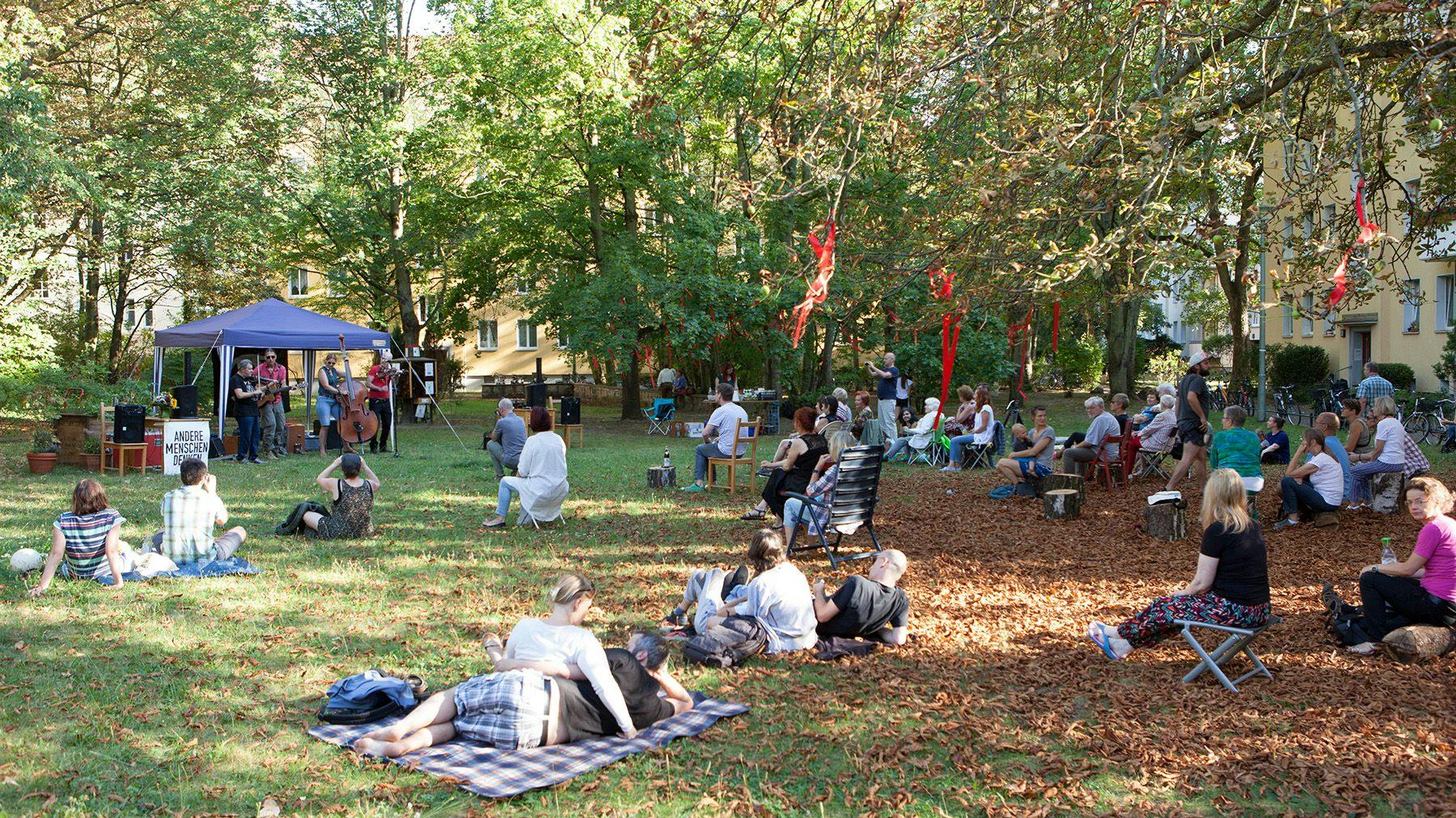 Die Bürgerinitiative Grüner Kiez Pankow wehrt sich seit vier Jahren gegen zu viel Verdichtung mit Konzerten und Aktionen. 