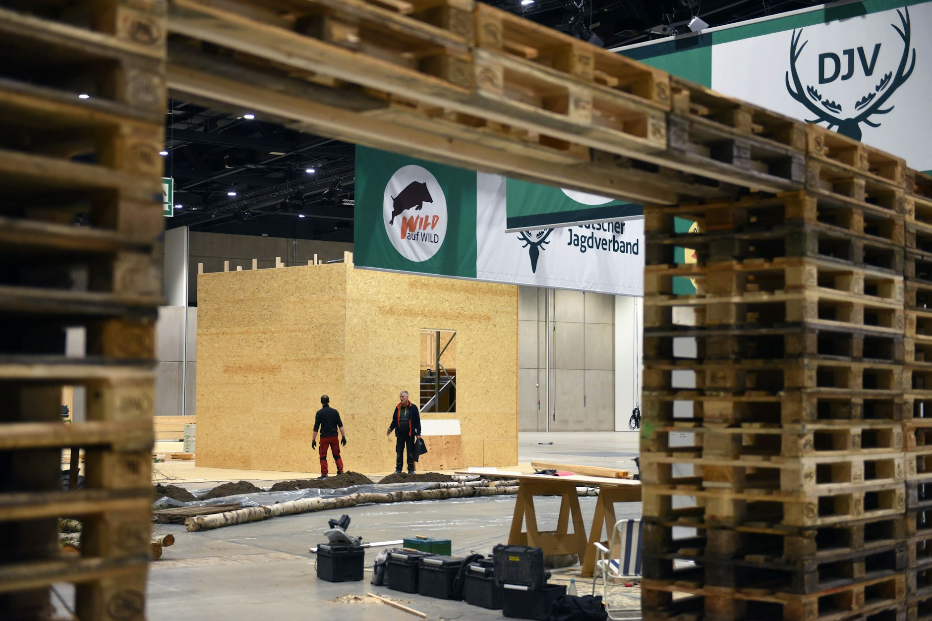 Symbol der Nachhaltigkeit: Bauten aus Paletten finde sich inzwischen fast überall auf der Grünen Woche.