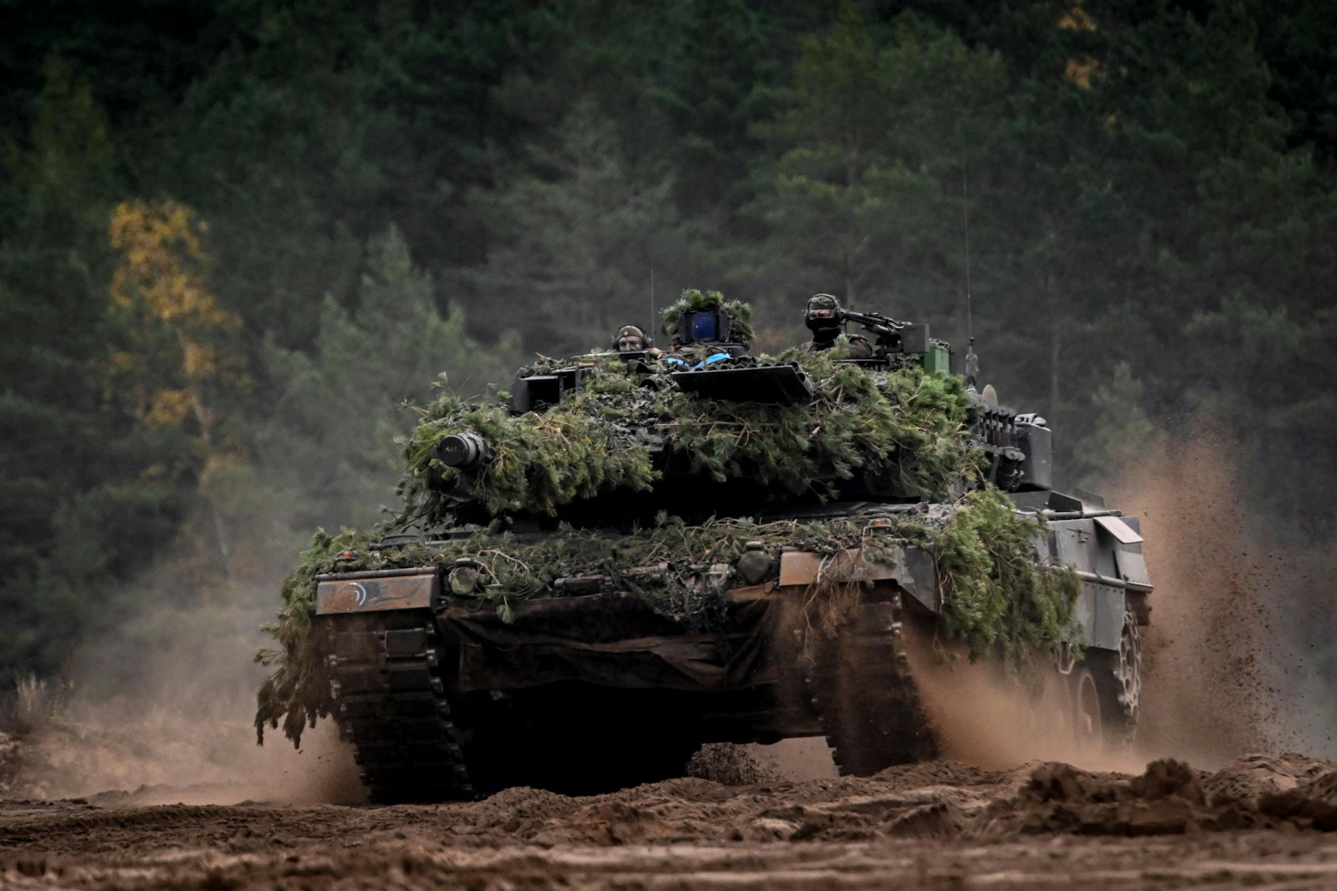 Ein deutscher Panzer vom Typ Leopard. 