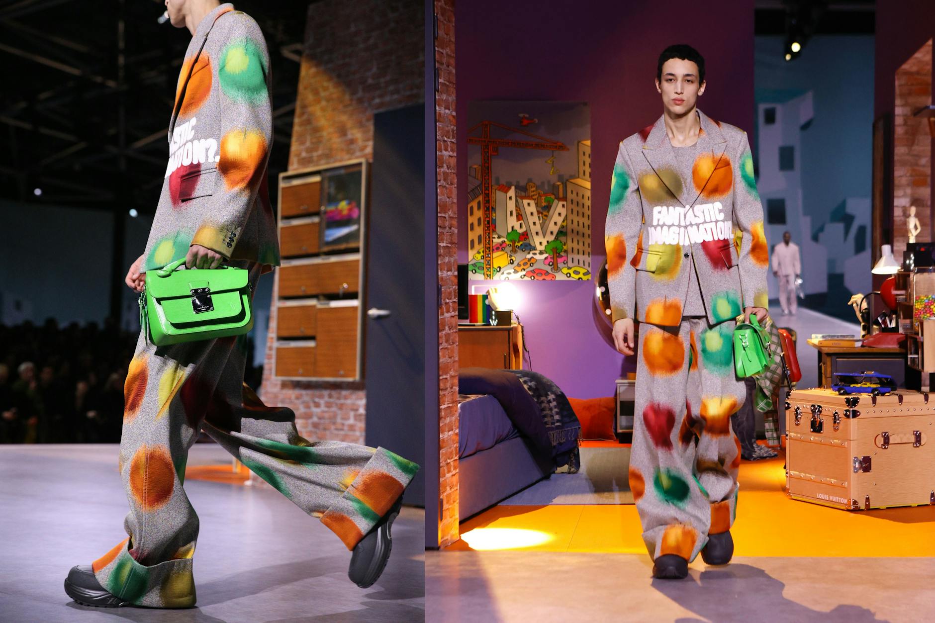 Gestern auf der Louis-Vuitton-Show in Paris: Entwürfe, die unter der kreativen Leitung von Colm Dillane entstanden sind.
