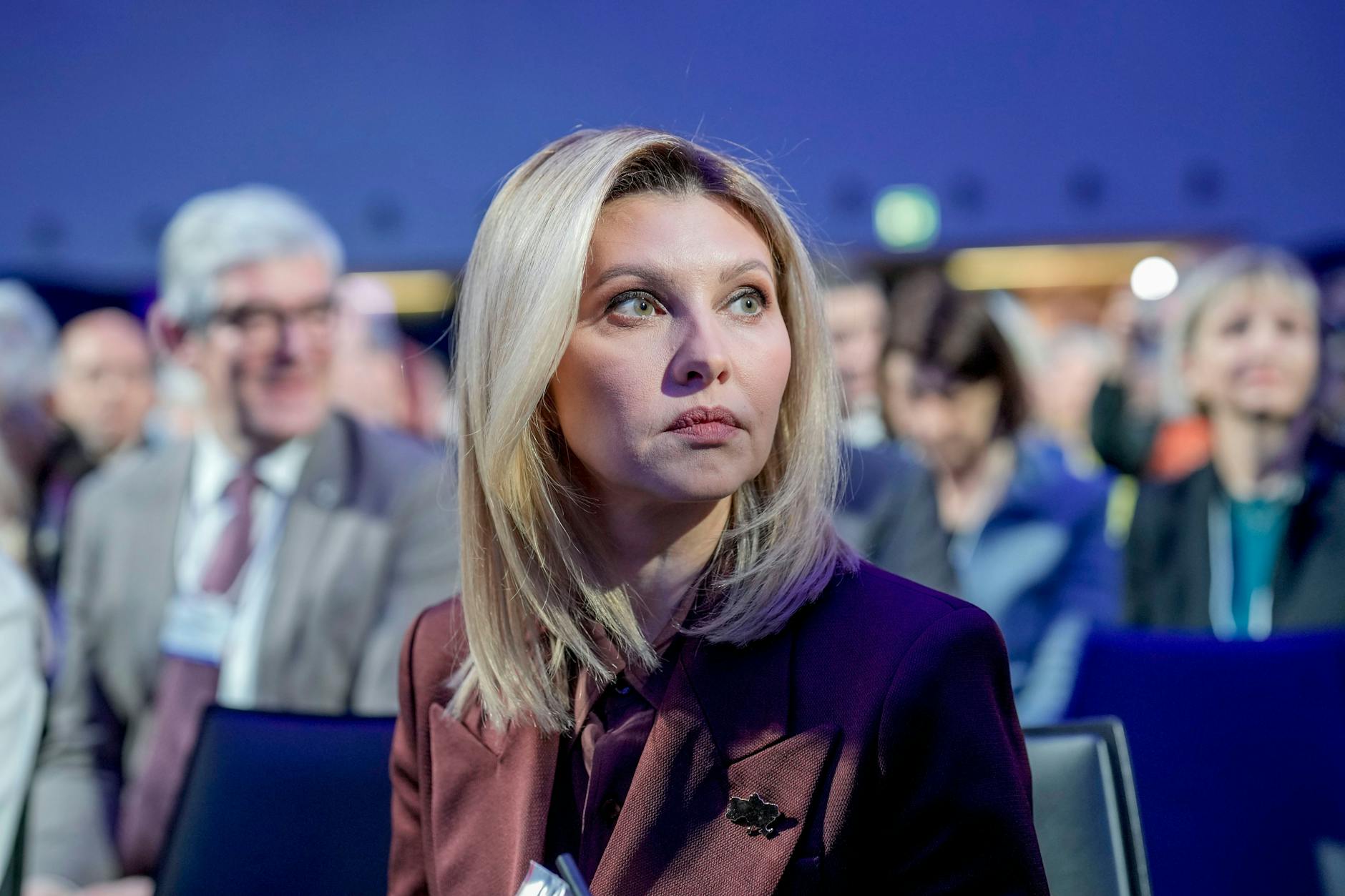 17.01.2023, Schweiz, Davos: Olena Selenska, First Lady der Ukraine, nimmt teil an einer Sitzung während der 53. Jahrestagung des Weltwirtschaftsforums (WEF). 