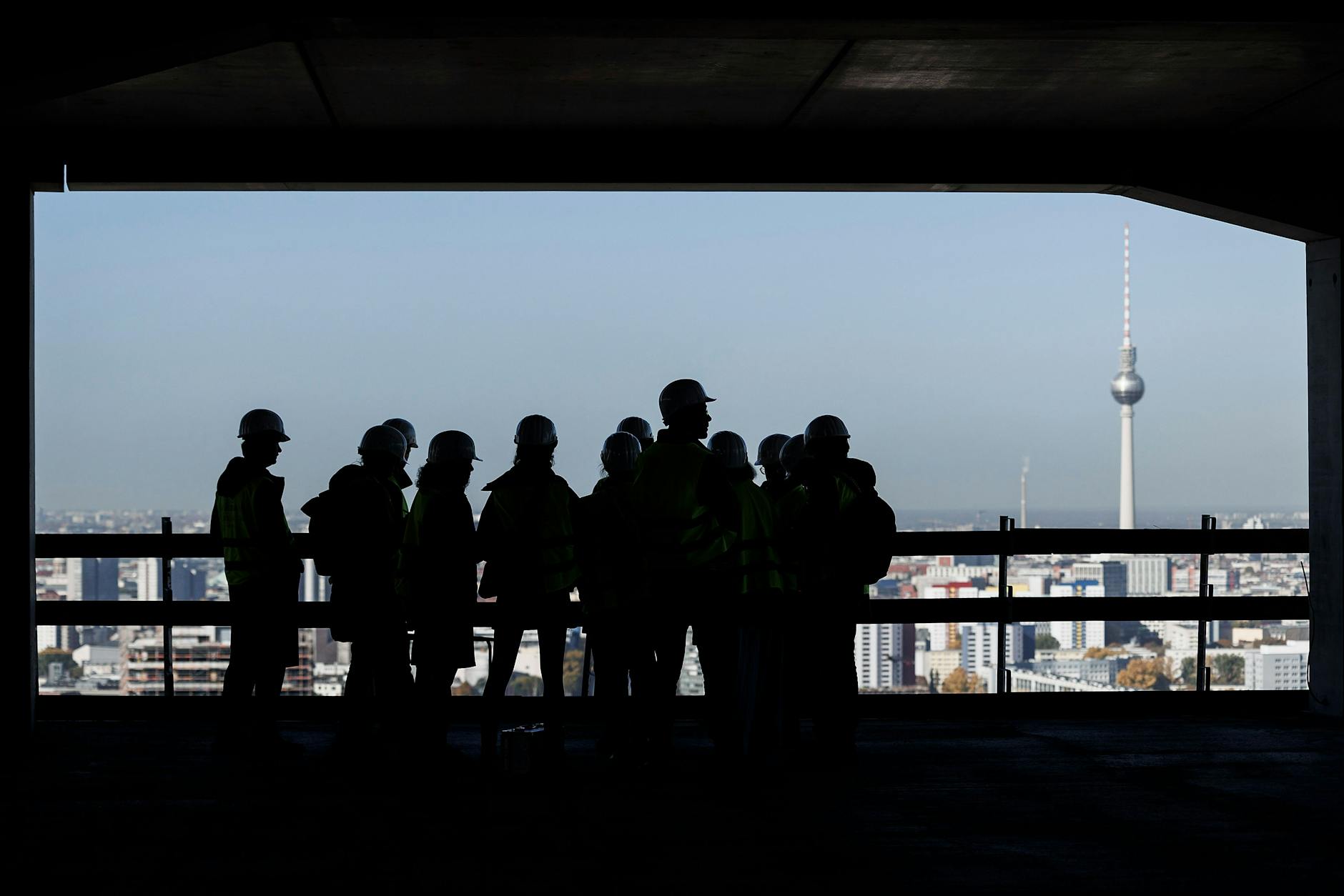 Eine Baustellenbesichtigung in Berlin.