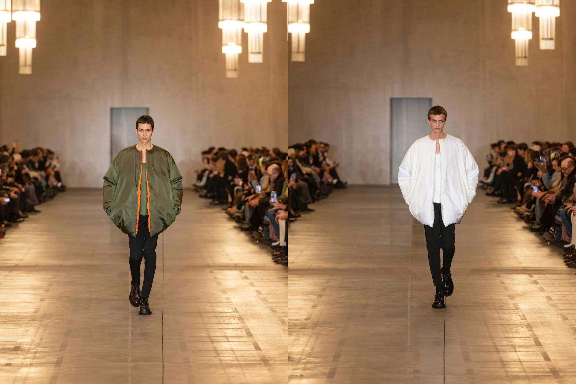 Die neuen Bomberjacken sind groß und rund.