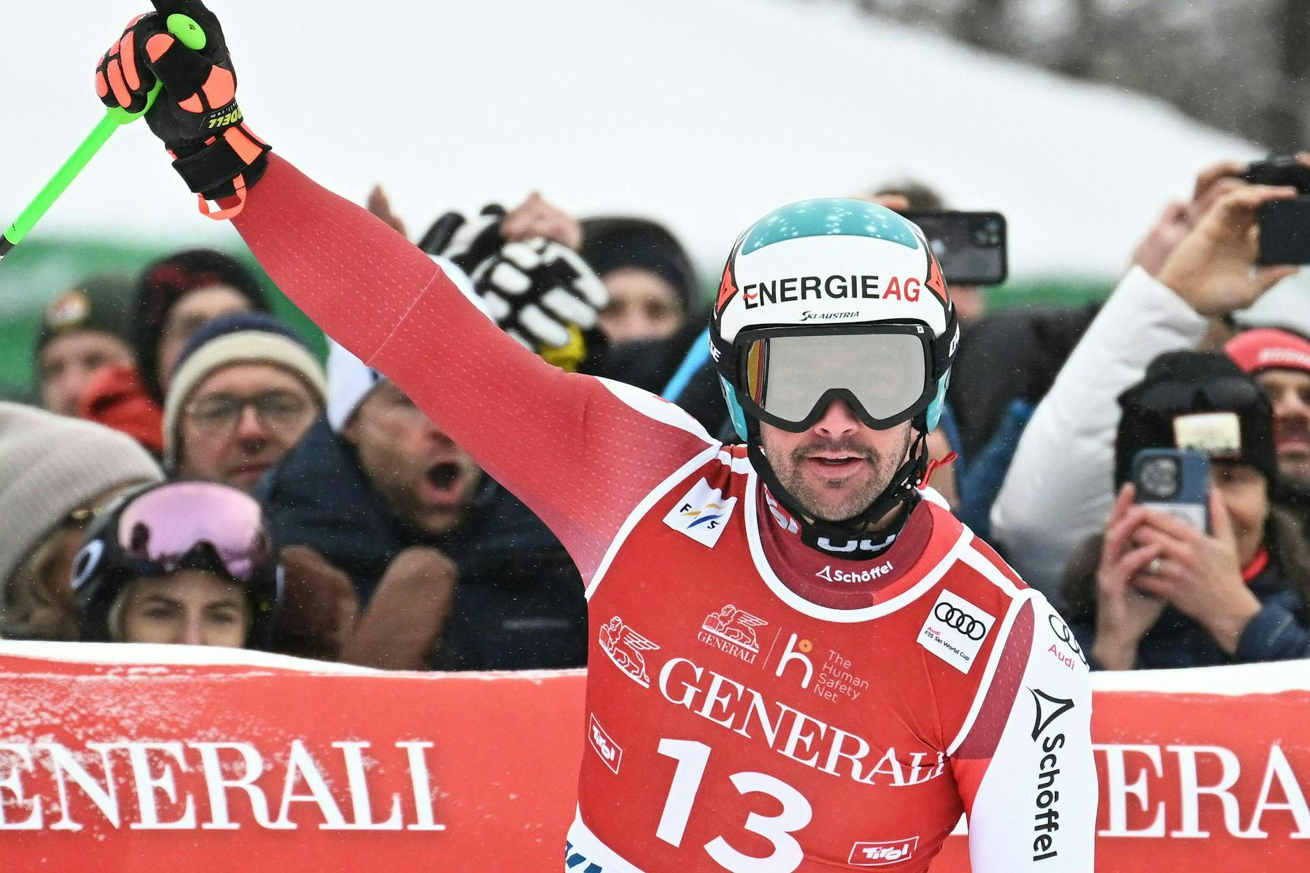 Wenn die 13 zur Glücksnummer wird: Vincent Kriechmayr aus Österreich.
