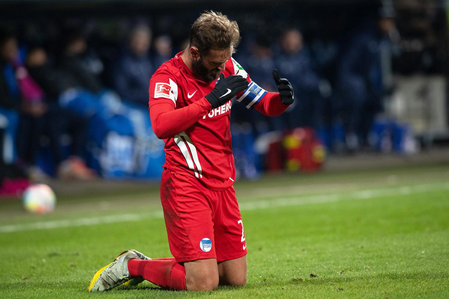 Herthas Kapitän Lucas Tousart konnte auch nicht die Klatsche in Bochum verhindern.