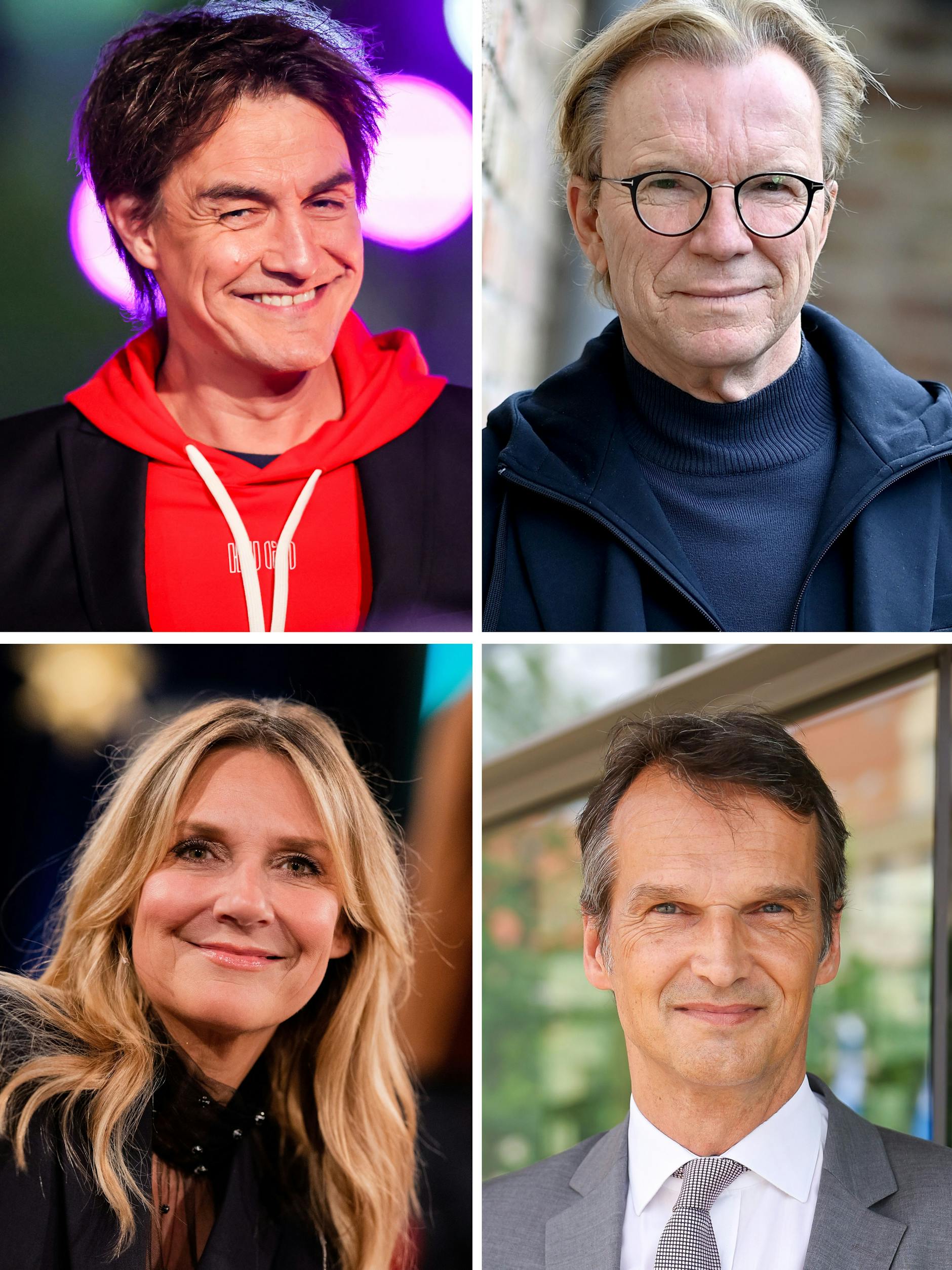 Das Riverboat-Moderatoren-Team: Comedian Matze Knop, Wolfgang Lippert, Kim Fisher und Klaus Brinkbäumer.