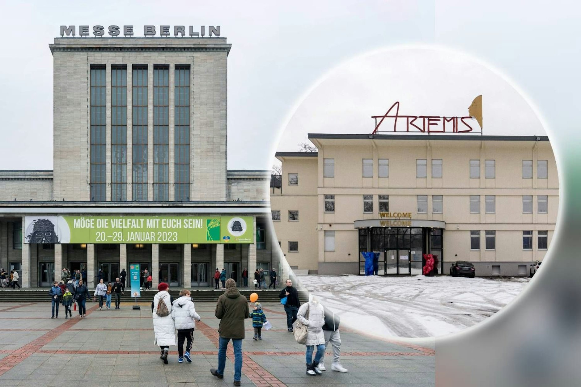 Aktuell findet in der Messe Berlin die Grüne Woche statt. Davor wurden Flyer des Großbordells Artemis verteilt