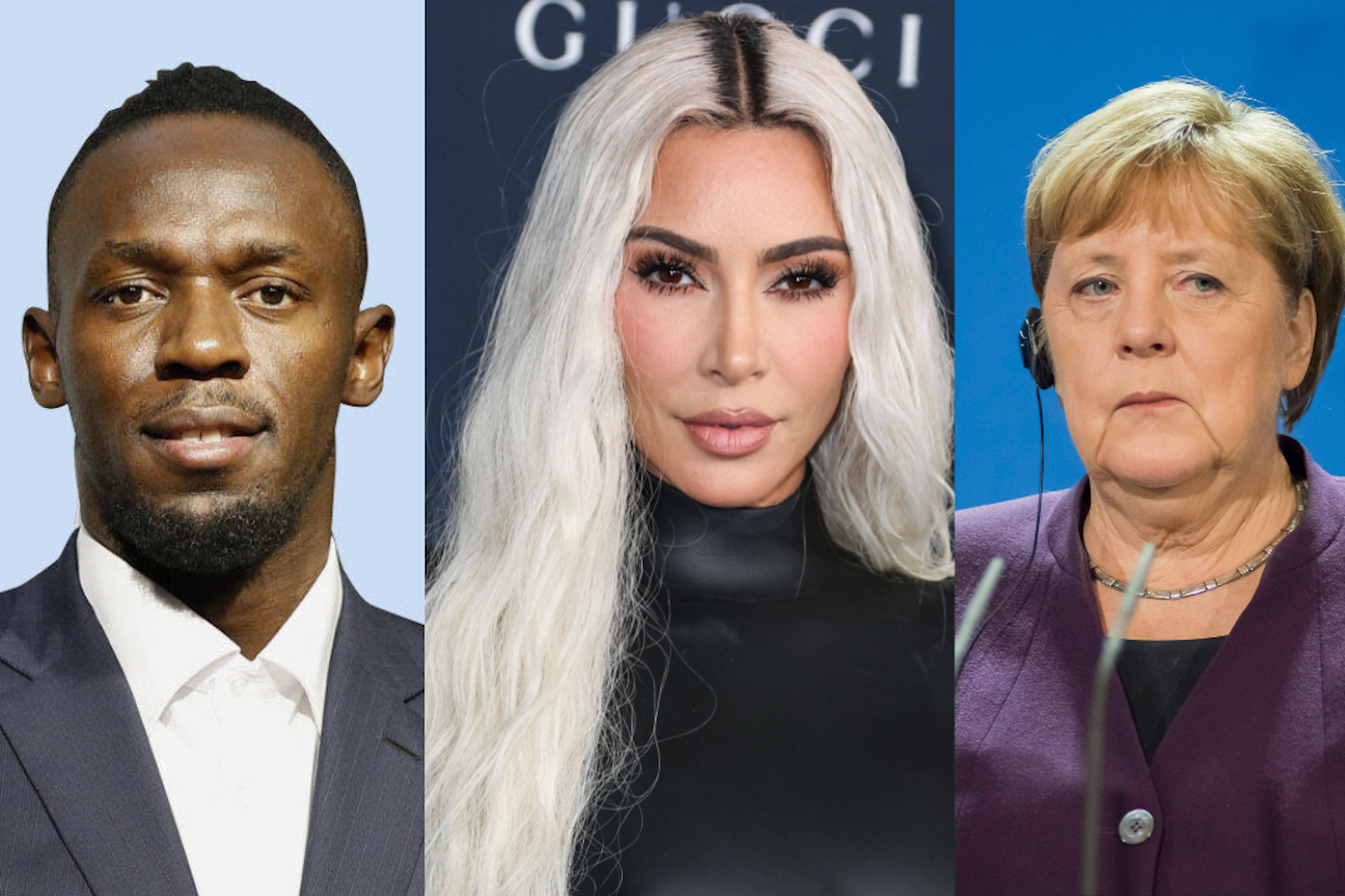 Usain Bolt, Kim Kardashian und Angela Merkel: Ihr Vermögen teilten sie ungern. 